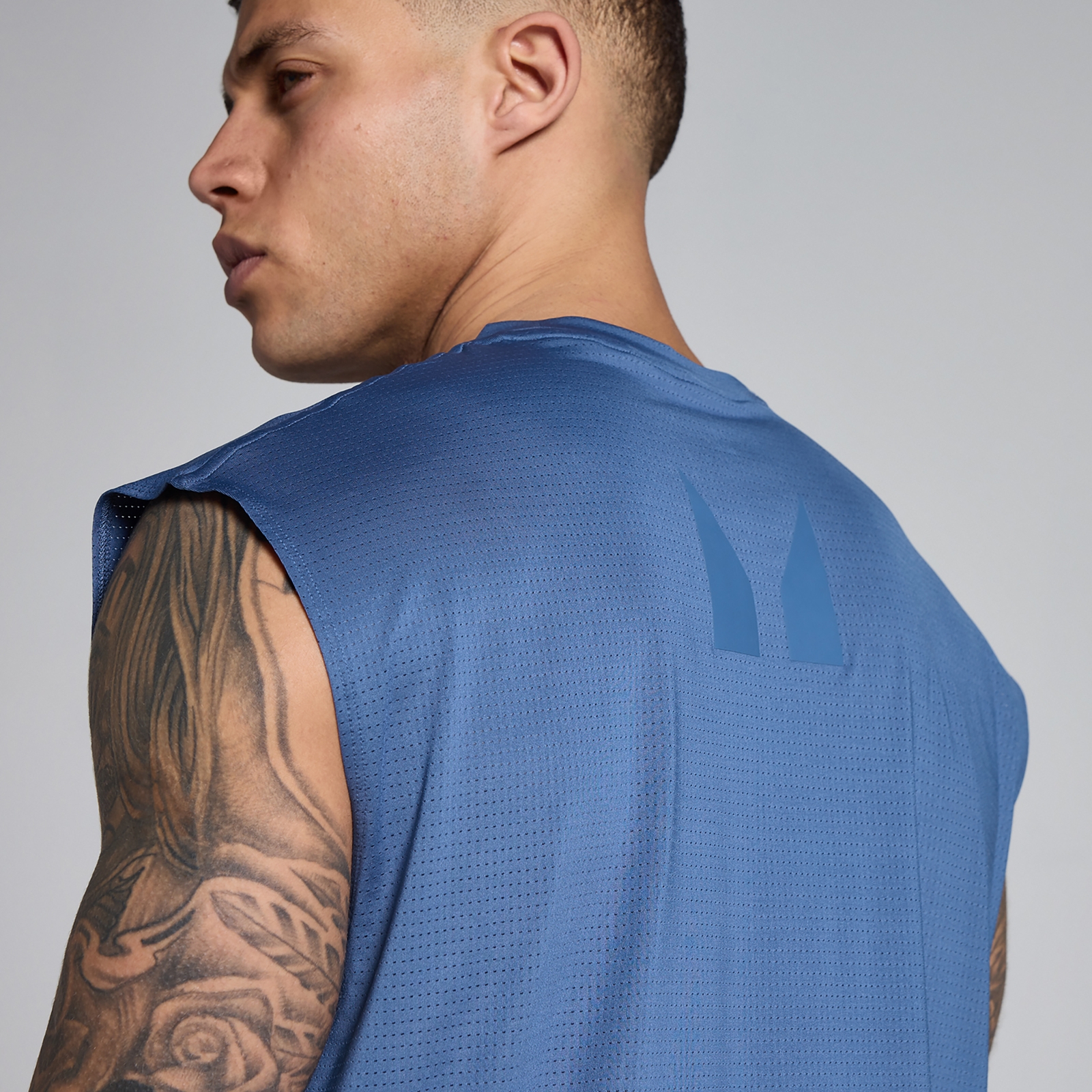 Thumbnail - MP Herren Hybrid Oversized Mesh Tank - Slate Blue - M