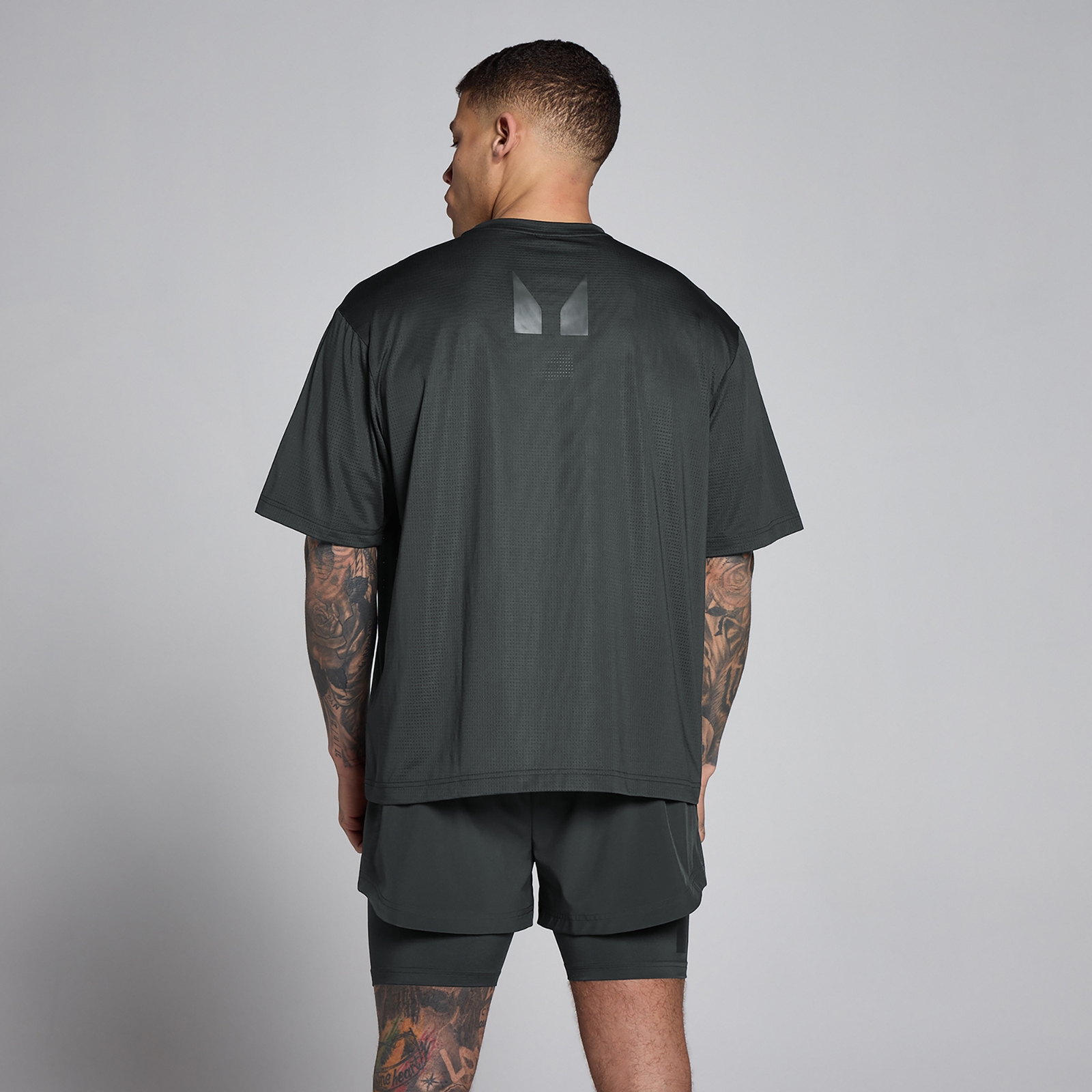MP Herren Hybrid Oversized Mesh-T-Shirt - Vintage-Schwarz - XXXL