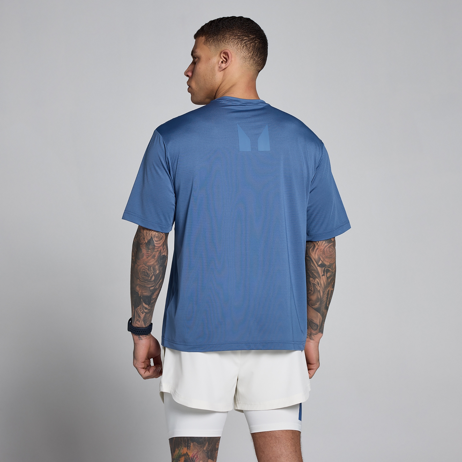 MP Herren Hybrid Oversized Mesh T-Shirt - Schieferblau - XL