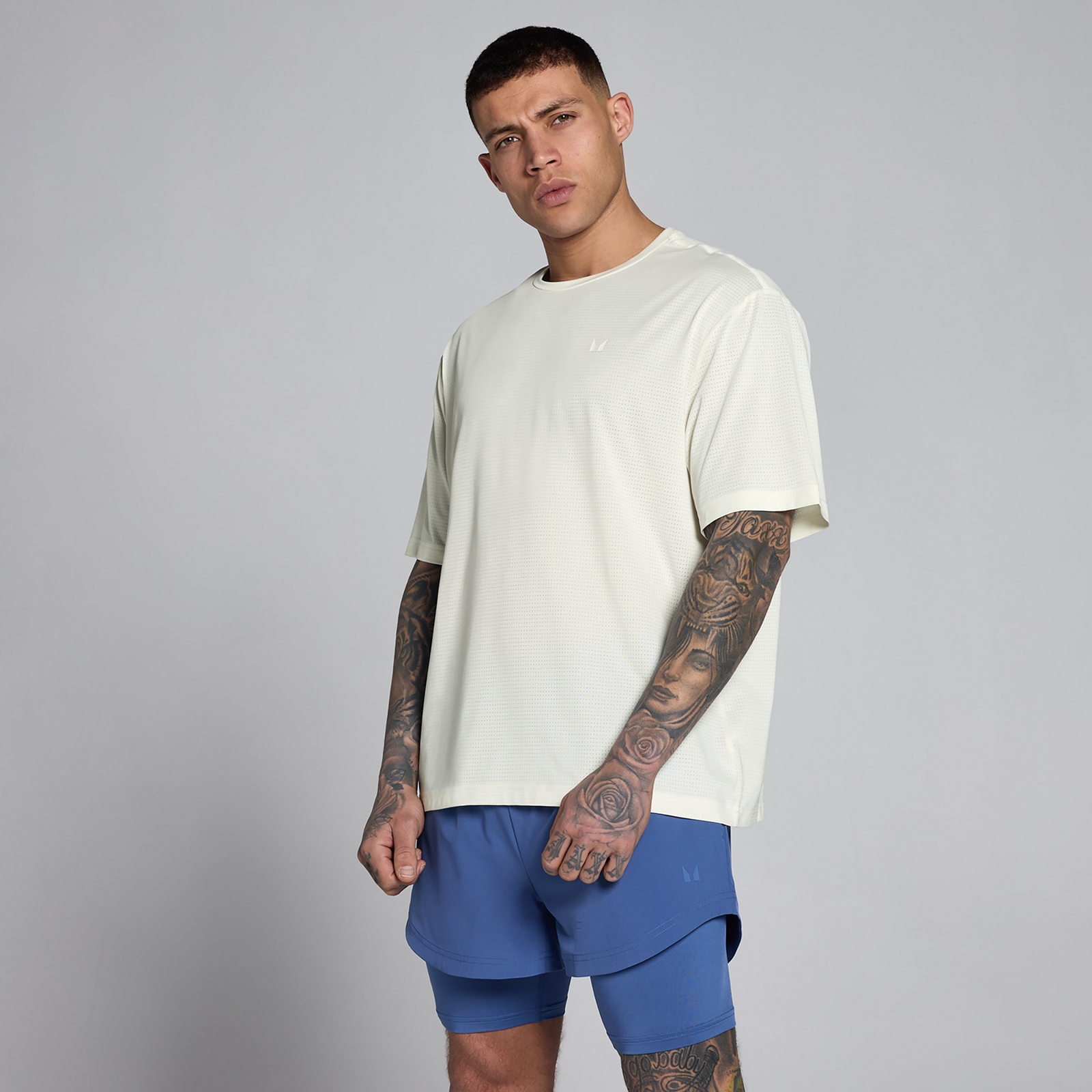 Myprotein UK MyProtein MP Men's Hybrid Oversized Mesh T-Shirt - Mist - XS