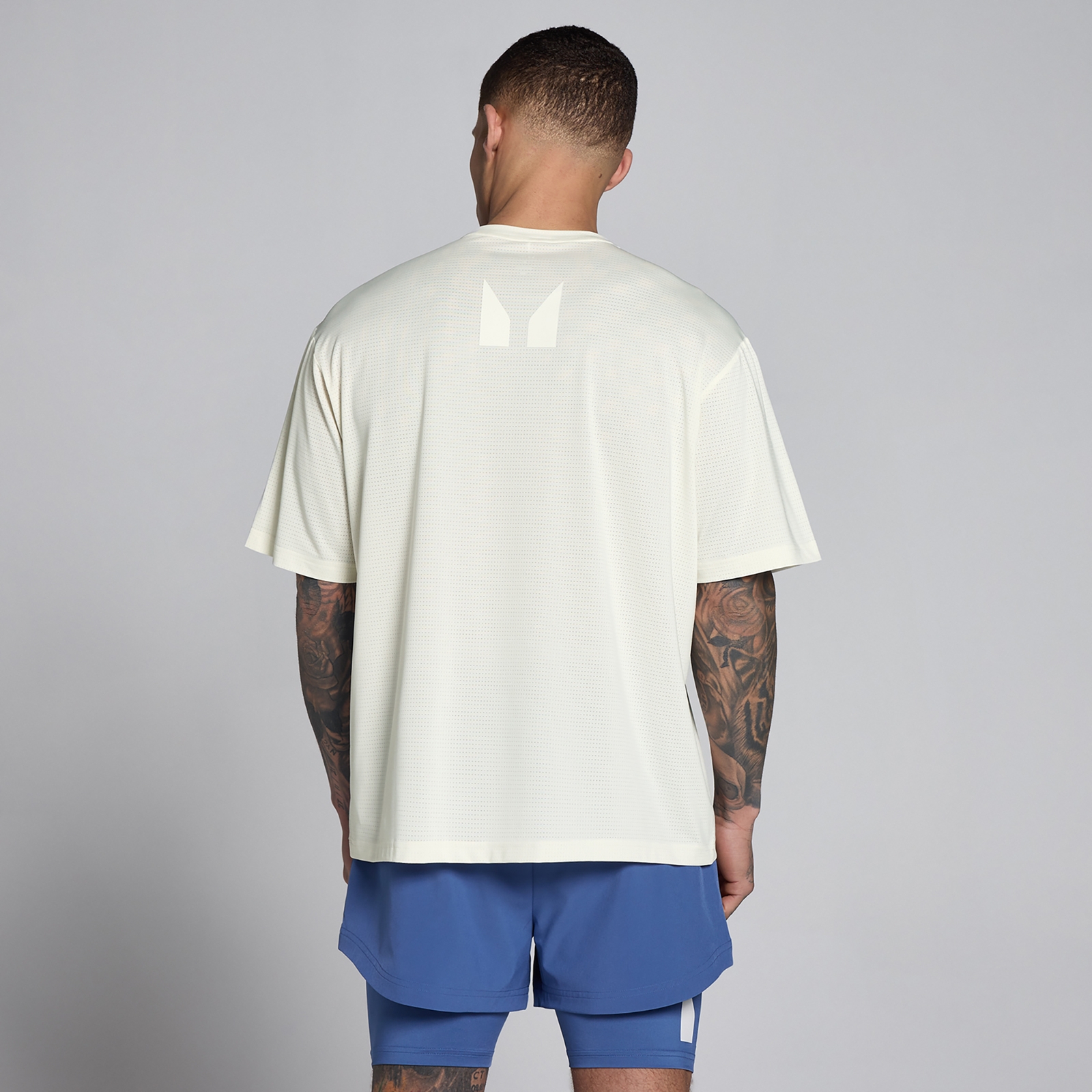 MP Herren Hybrid Oversized Mesh T-Shirt - Nebel - L