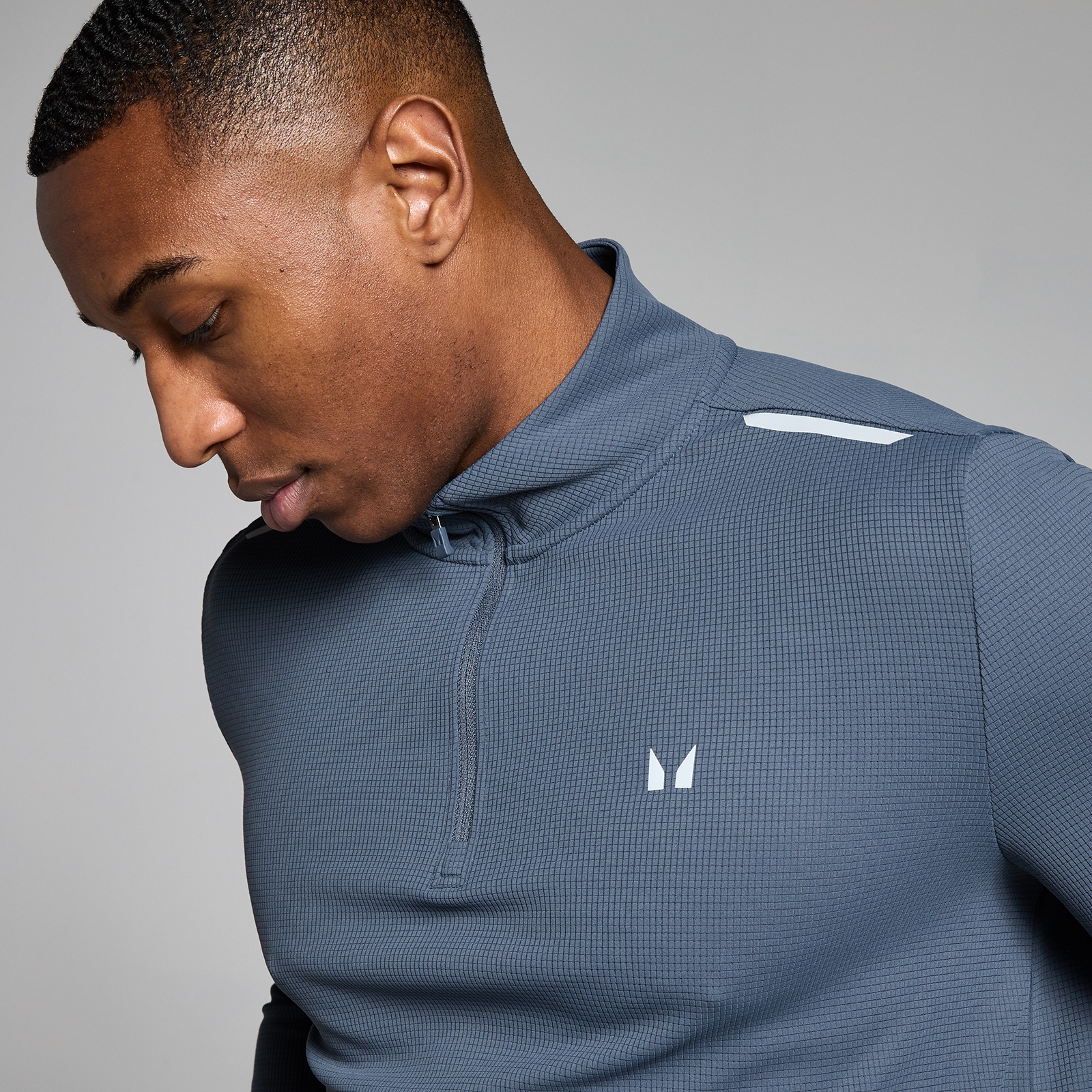 Thumbnail - MP Herren Active Gridded 1/4 Zip - Schiefergrau - XXXL