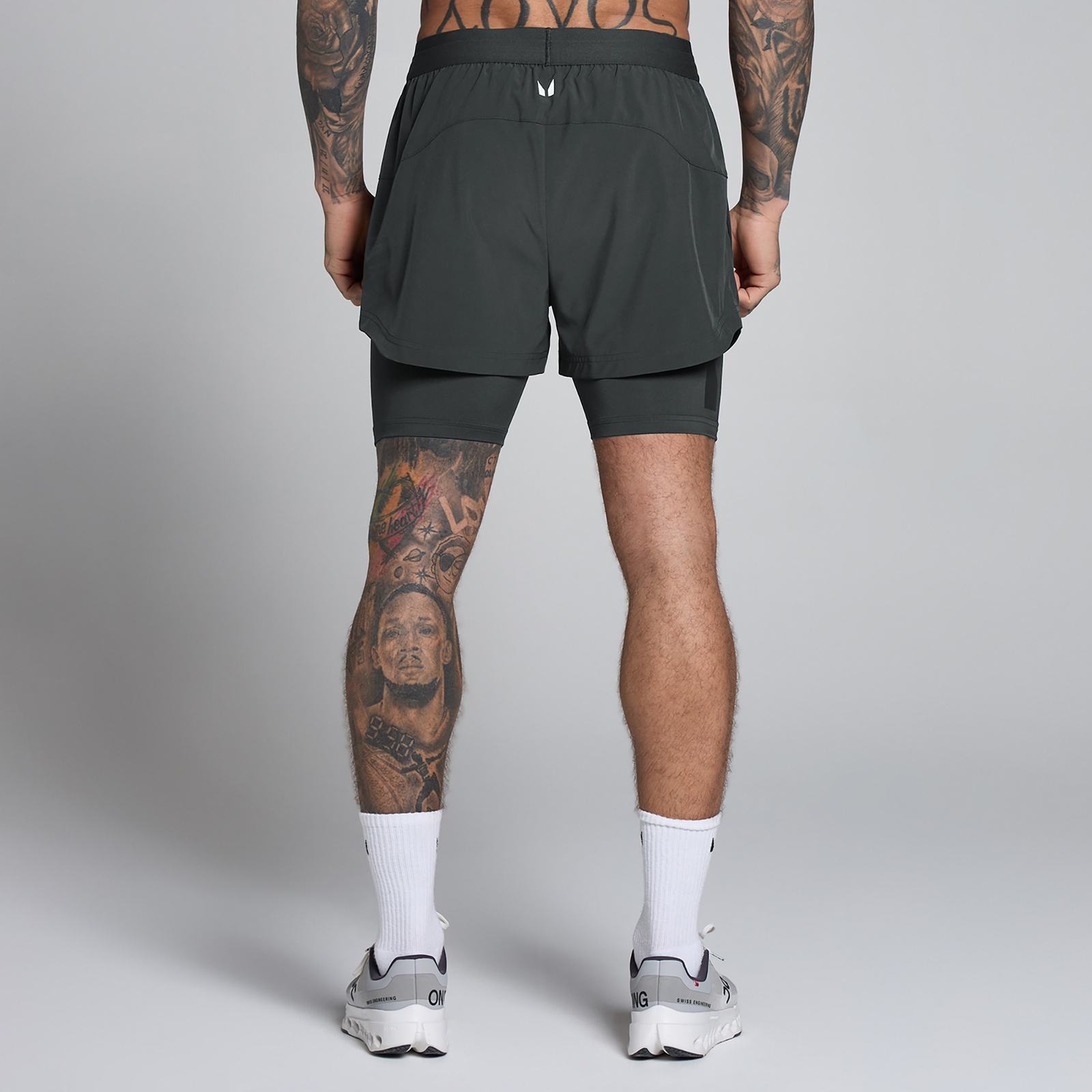 MP Herren Hybrid 5  2-in-1 Shorts - Schwarz Verwaschen - XXXL