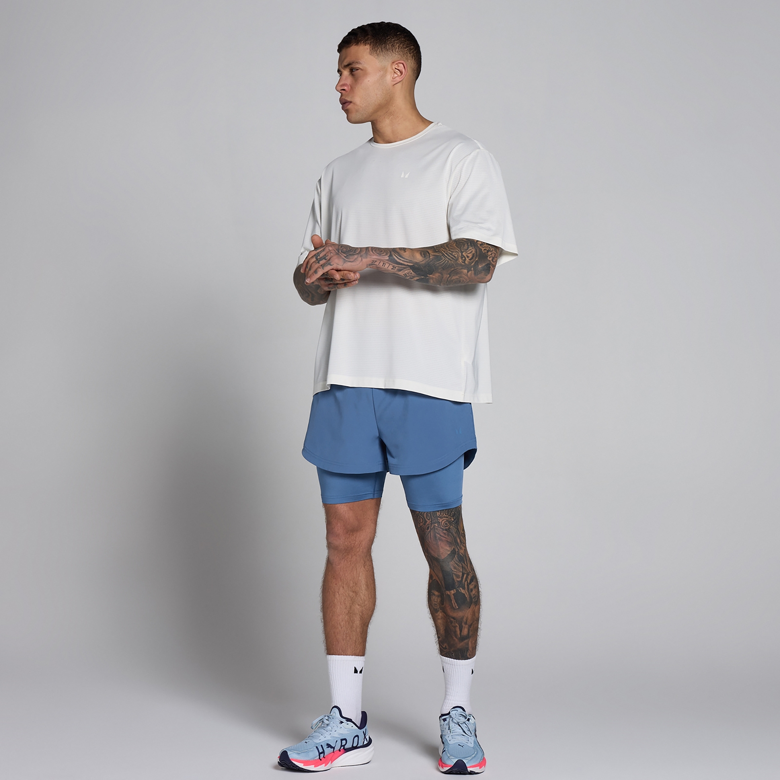 Thumbnail - MP Herren Hybrid 5 2-in-1 Shorts - Schieferblau - S