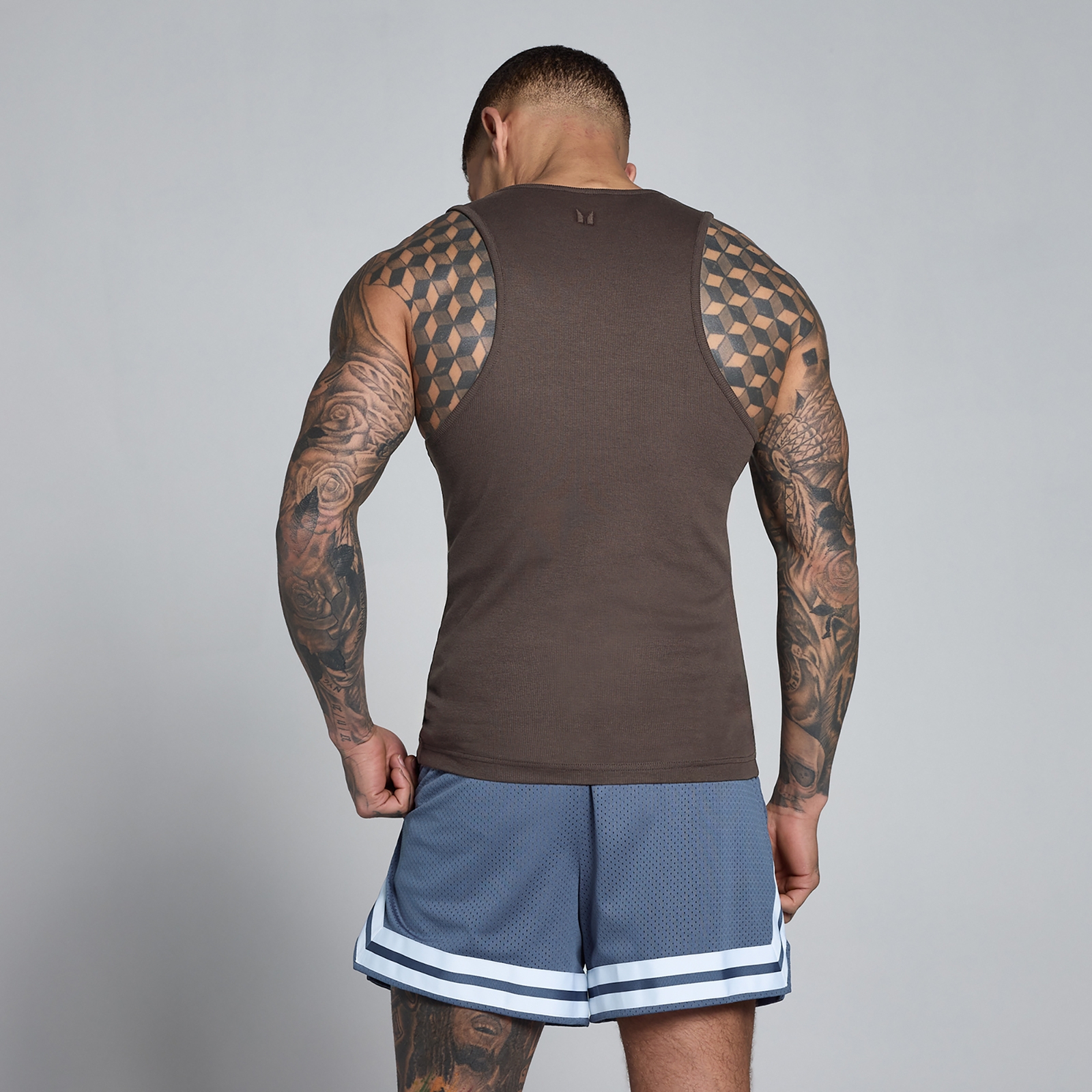 MP Herren Lift Ribbed Muscle Fit Top - Schokolade - XXL