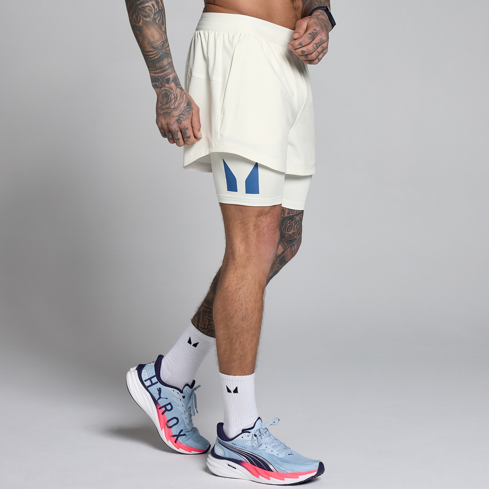 Myprotein UK MyProtein MP Men's Hybrid 5  2-in-1 Shorts - Mist - S