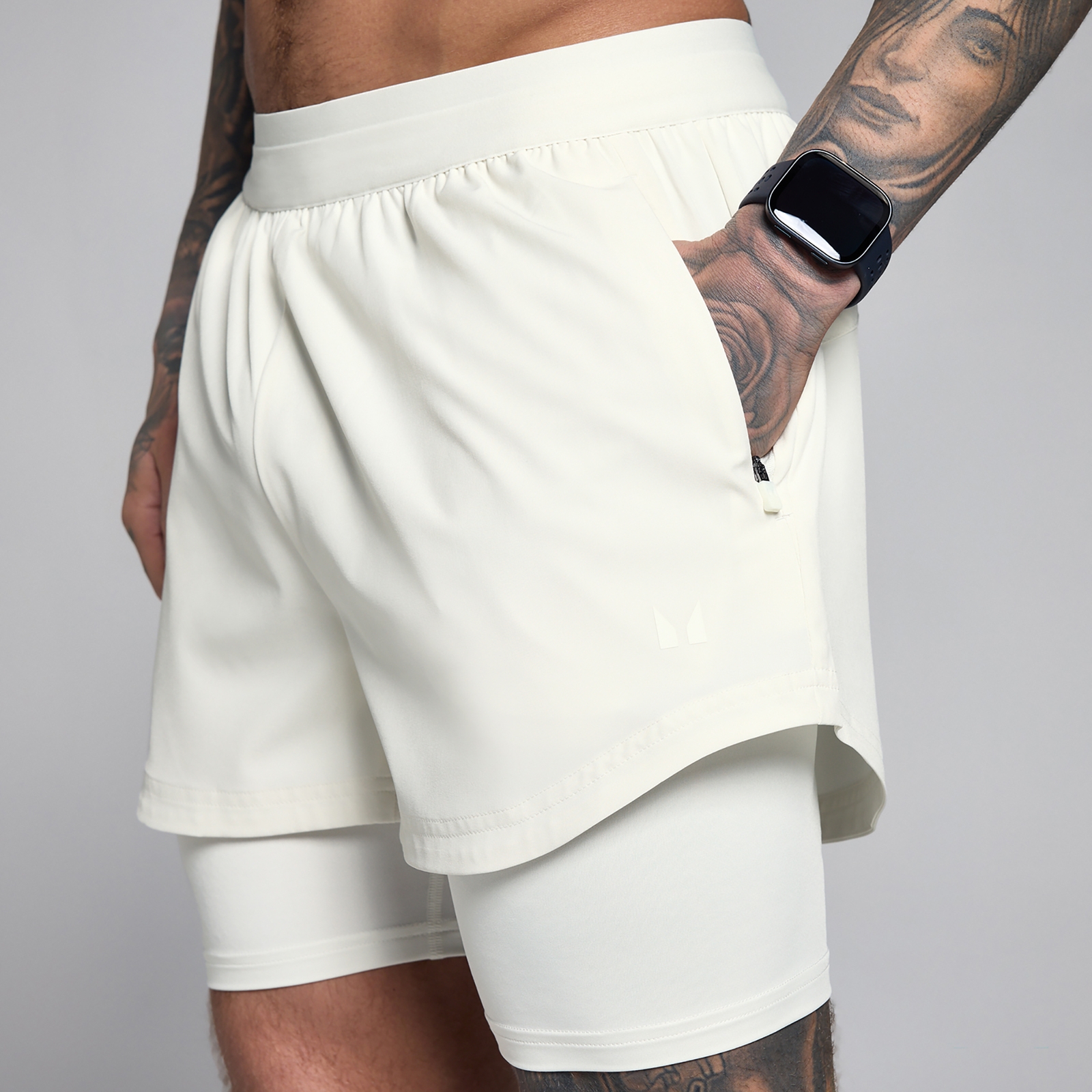 Thumbnail - MP Herren Hybrid 5  2-in-1 Shorts - Mist - XXL