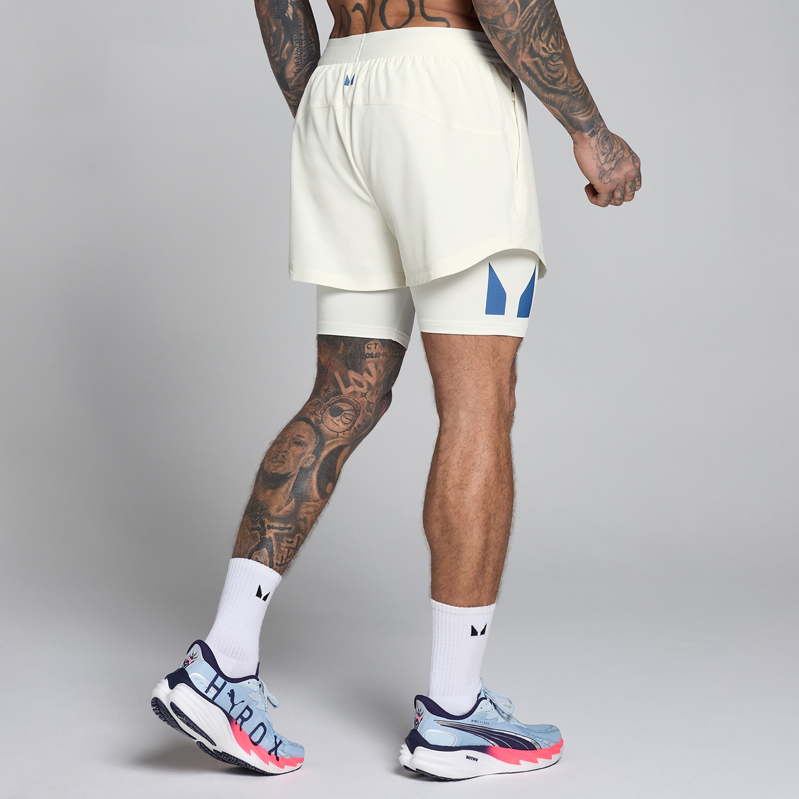 MP Herren Hybrid 5  2-in-1 Shorts - Mist - XXL