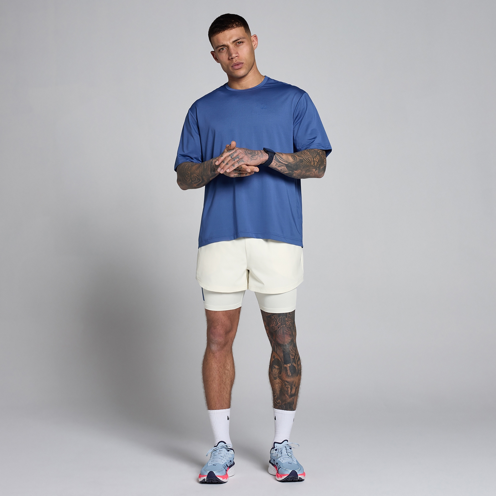 Thumbnail - MP Herren Hybrid 5  2-in-1 Shorts - Mist - XXL