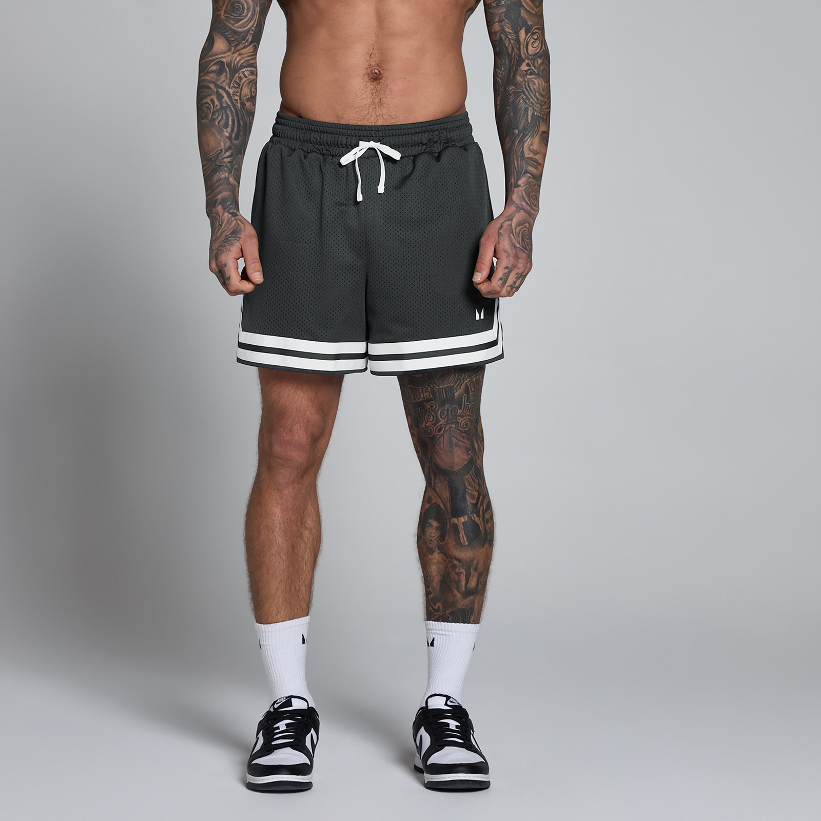 Myprotein UK MyProtein MP Men's Lift 5  Mesh Contrast Tape Short - Washed Black - XXXL