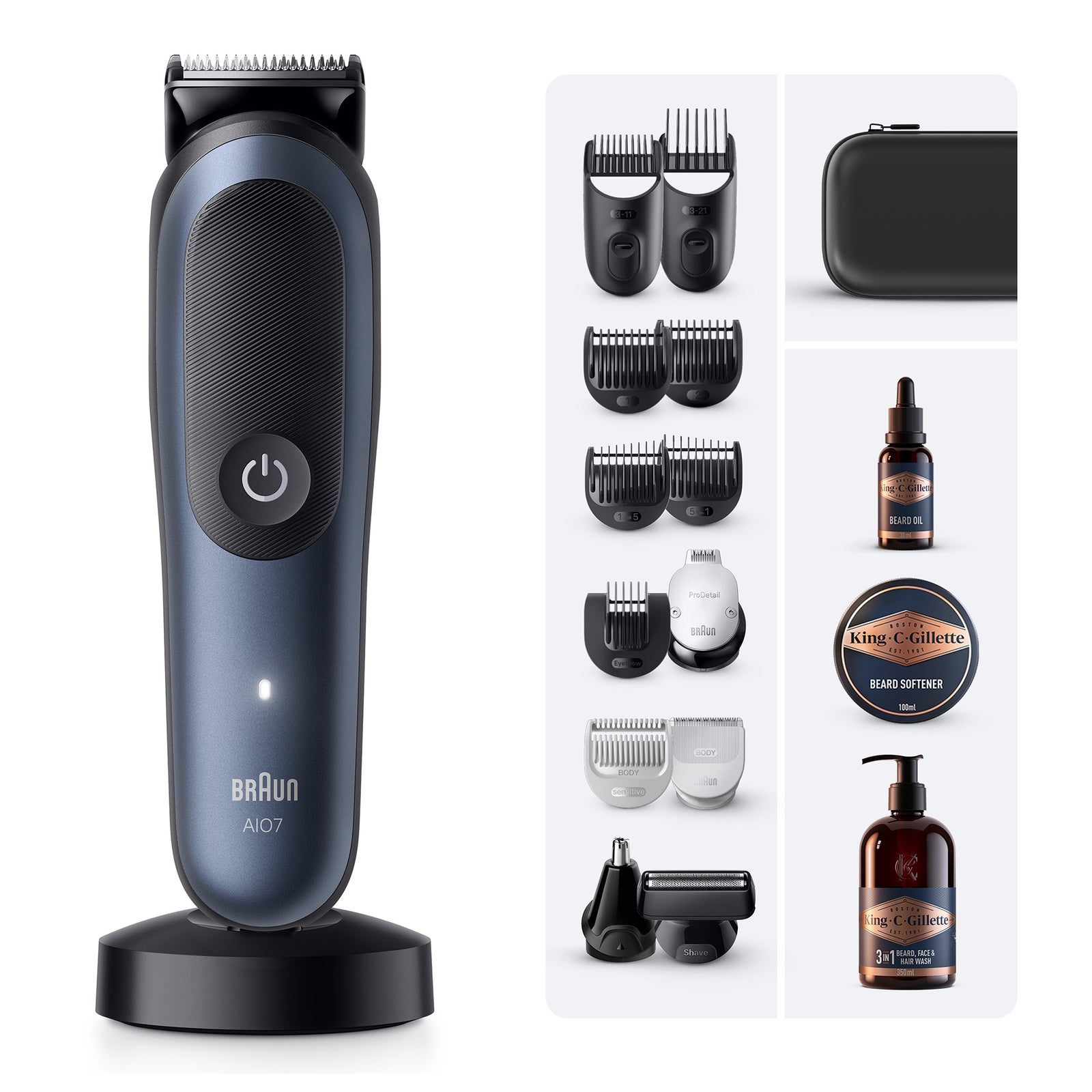 Braun Blue All-In-One Series 7, 15In1 Grooming Kit, Problade, Autosense, Aio7580, - Image 12