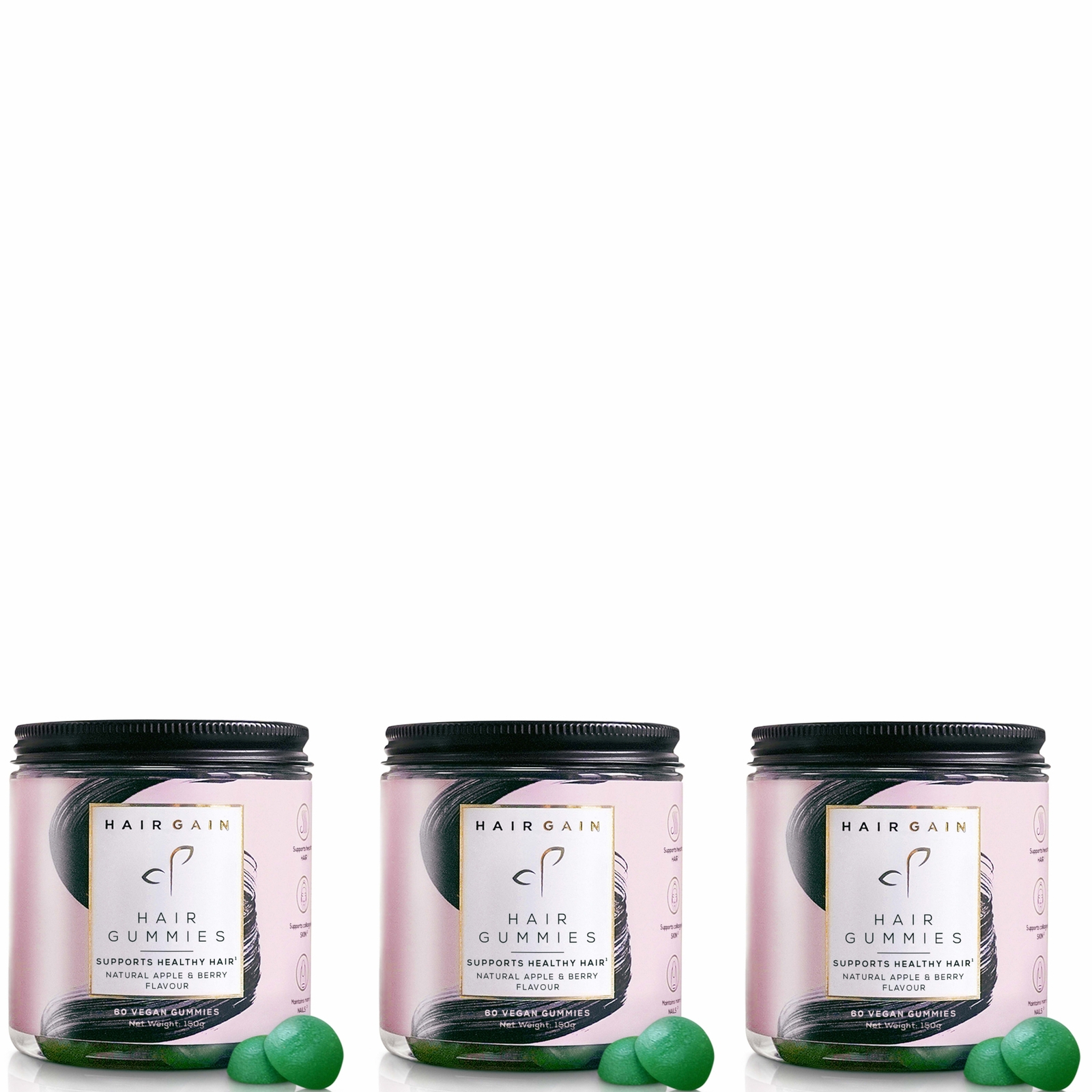 

Hair Gain Hair Gummies Trio