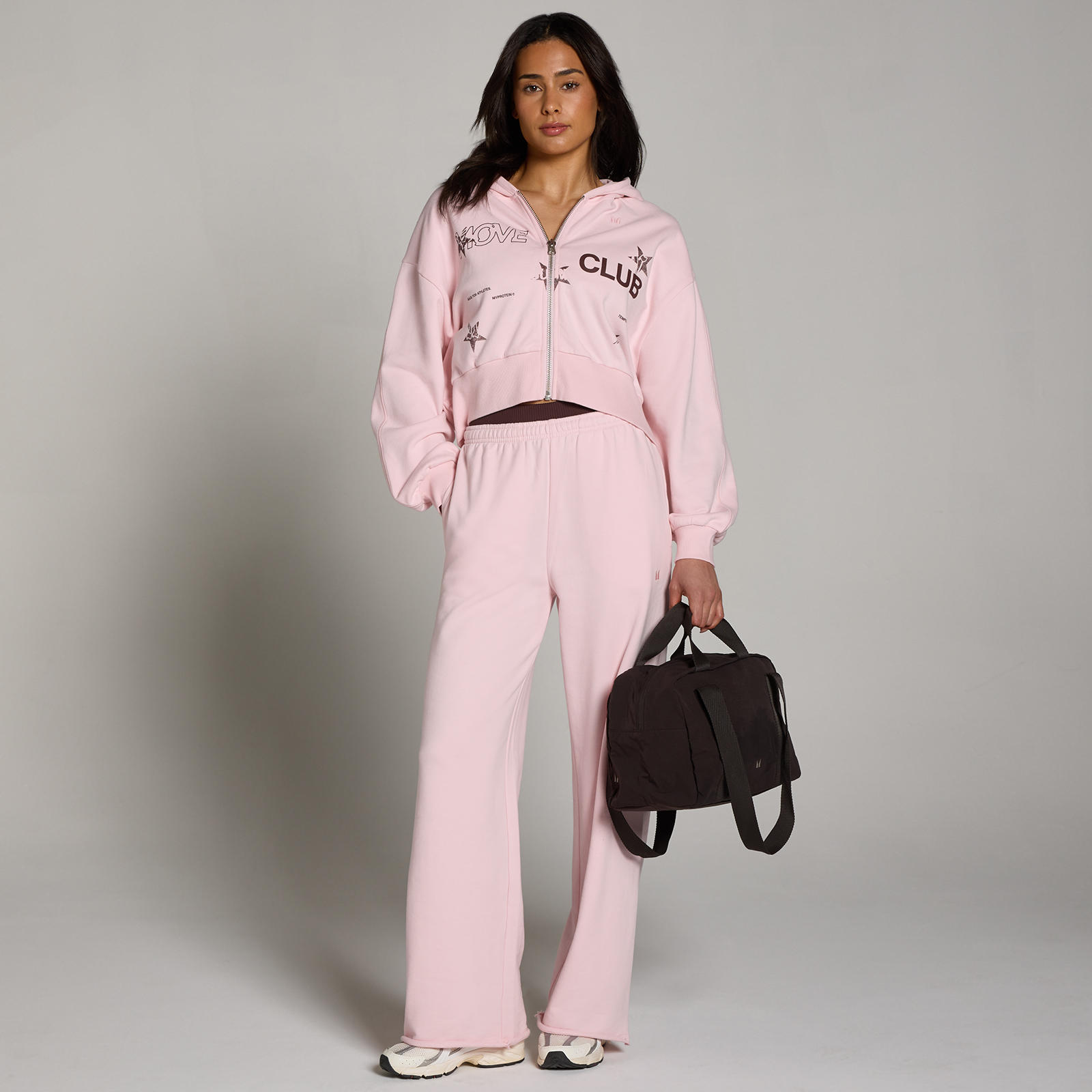 Thumbnail - MP Damen Move Club Graphic Leicht Loopback Durchgehender Reißverschluss Hoodie - Blush - M