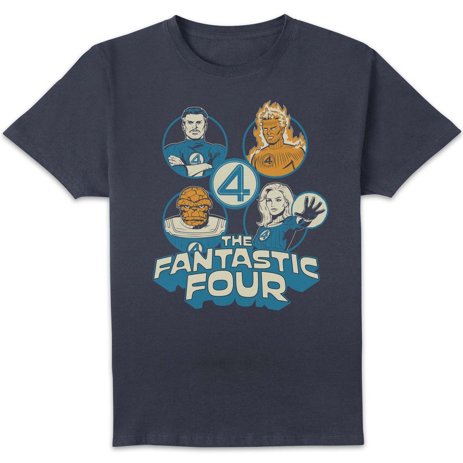 Marvel Fantastic Four Hero Badges Unisex T-Shirt - Navy - M