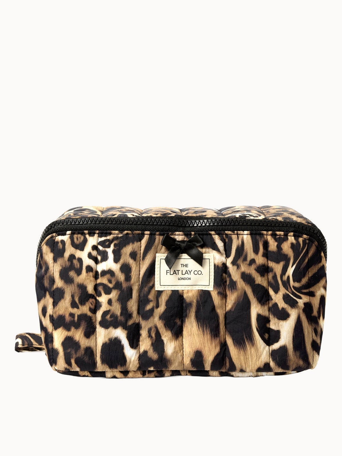 The Flat Lay Co. Marshmallow Flat Lay Makeup Box Bag - Warped Leopard