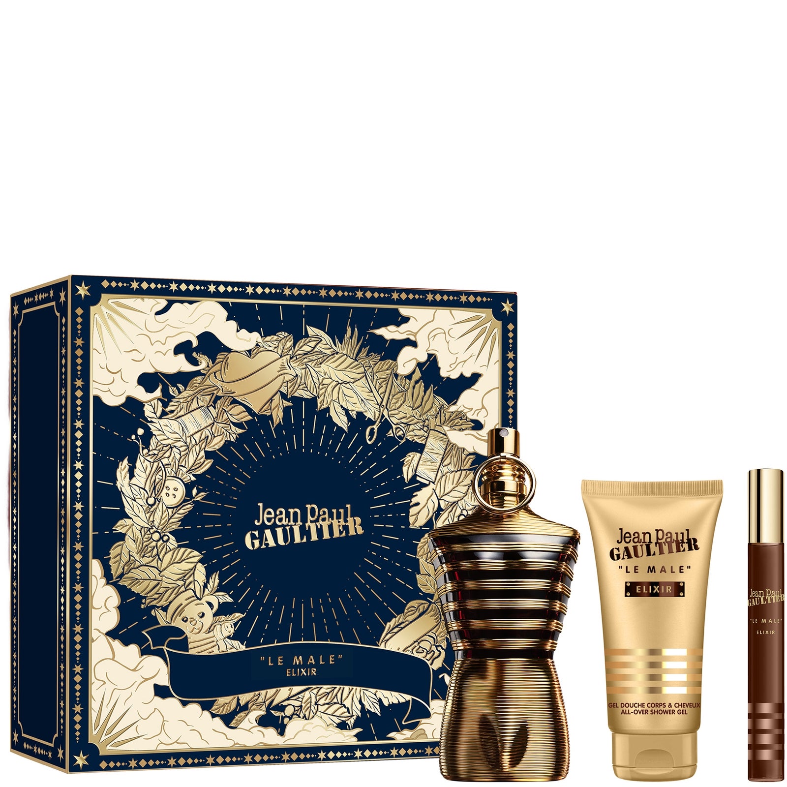 Jean Paul Le Male Elixir Parfum 75ml + All-Over Shower Gel 75ml + Parfum 10ml