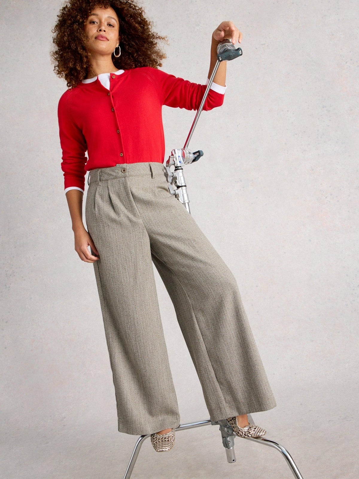 Tweedhose Sasha mit weitem Bein - 48/R