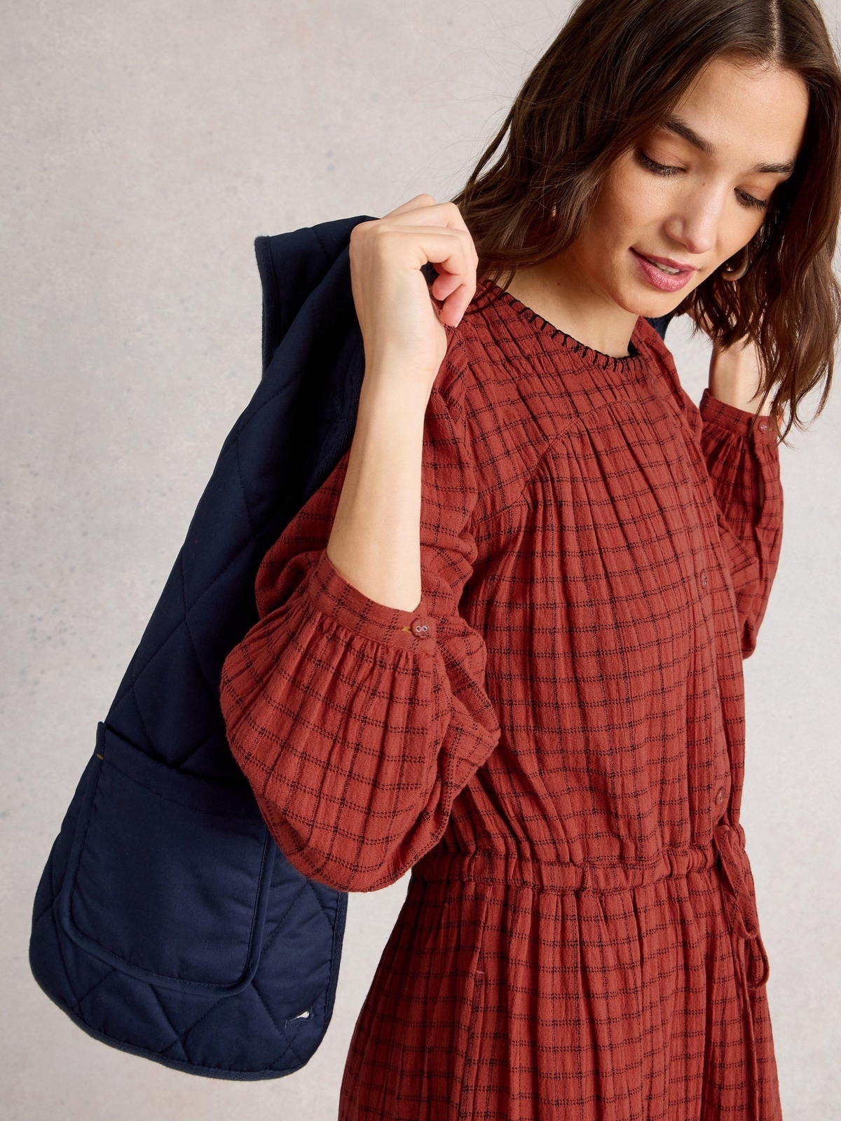 Kariertes Midikleid Tasha - 42/R