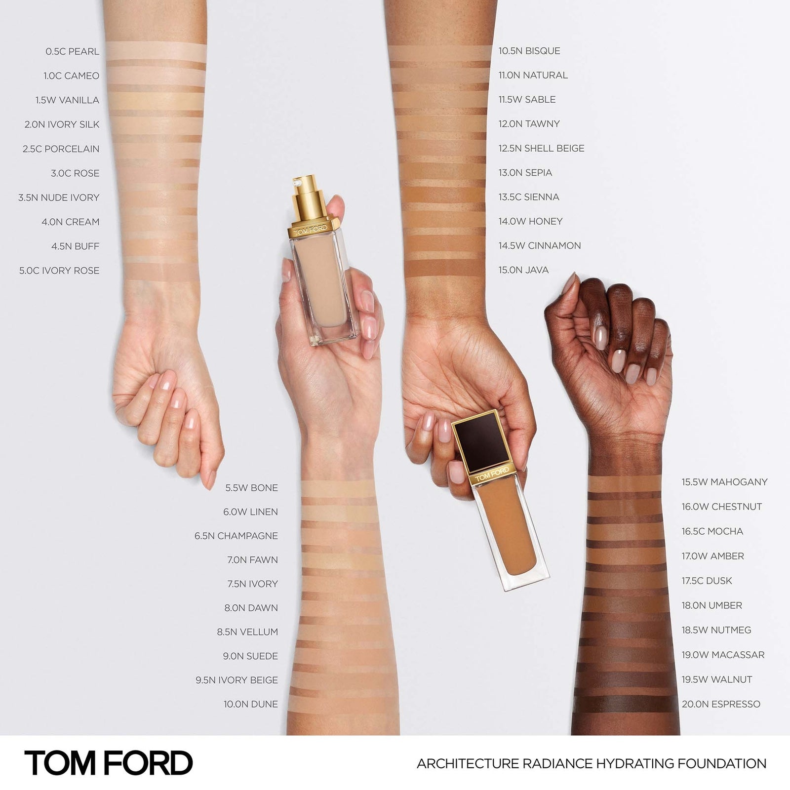 TOM FORD Architecture Radiance Hydrating Foundation 30ml (Various Shades) - 12.0N Tawny 2