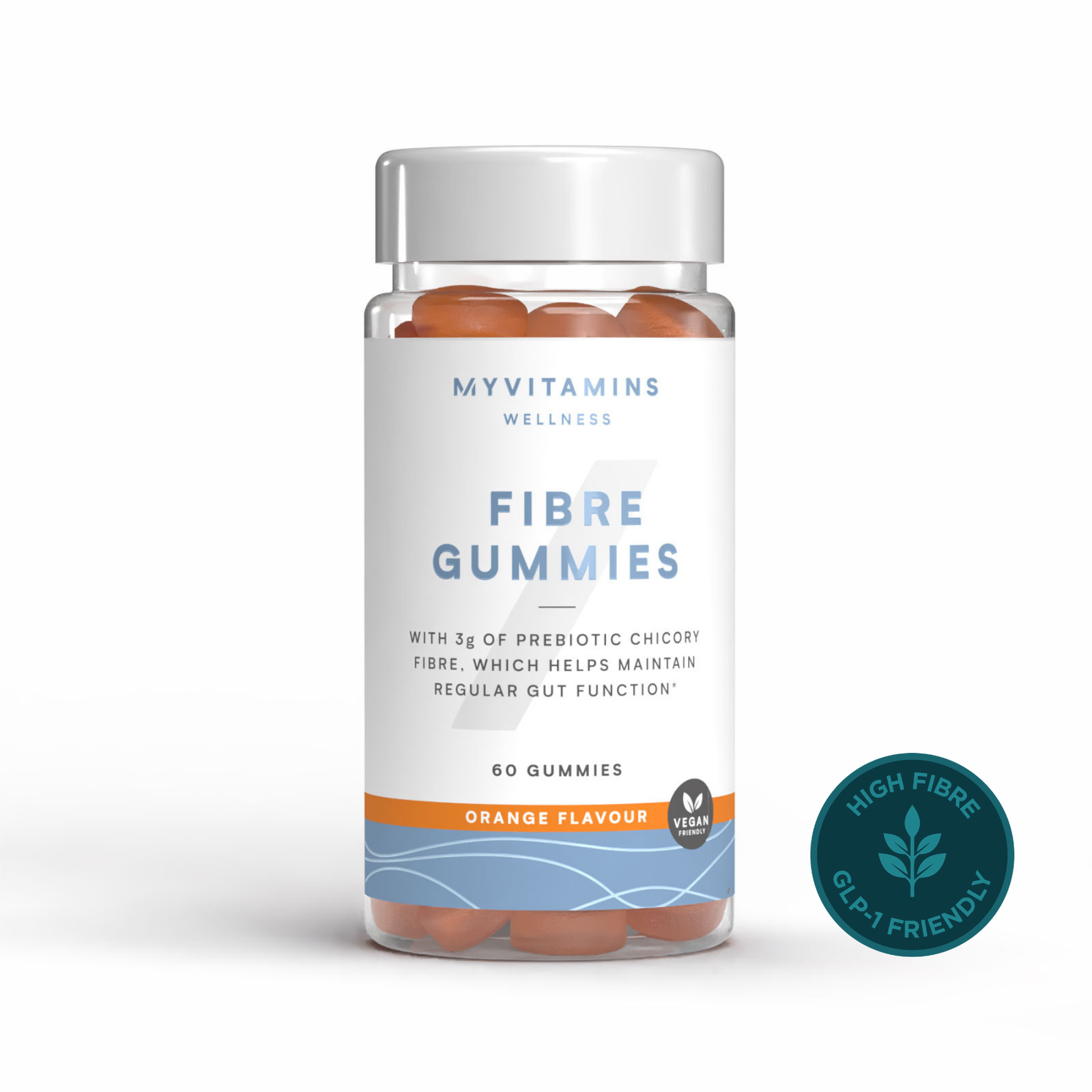 High Fibre Gummies - 60 gummies, 30servings - Orange