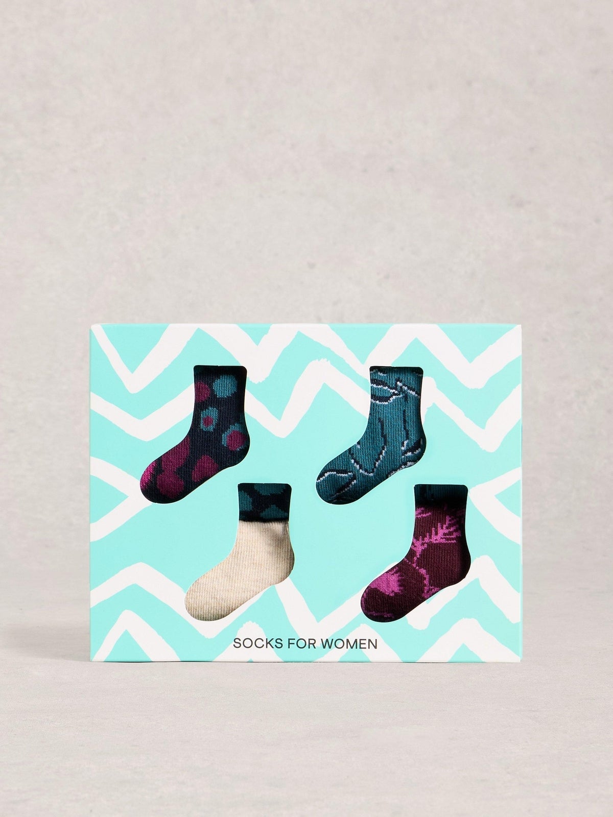 4er-Pack Socken mit floralem Muster - 36-38