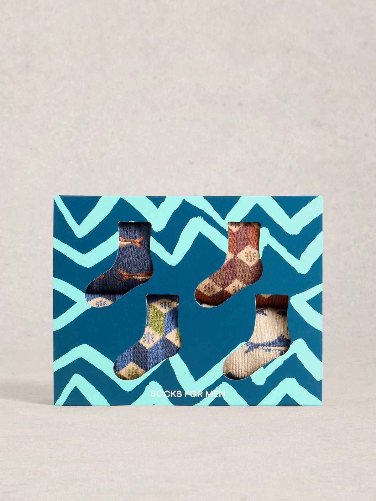 4er-Pack Socken mit Fischmotiv - 44-46