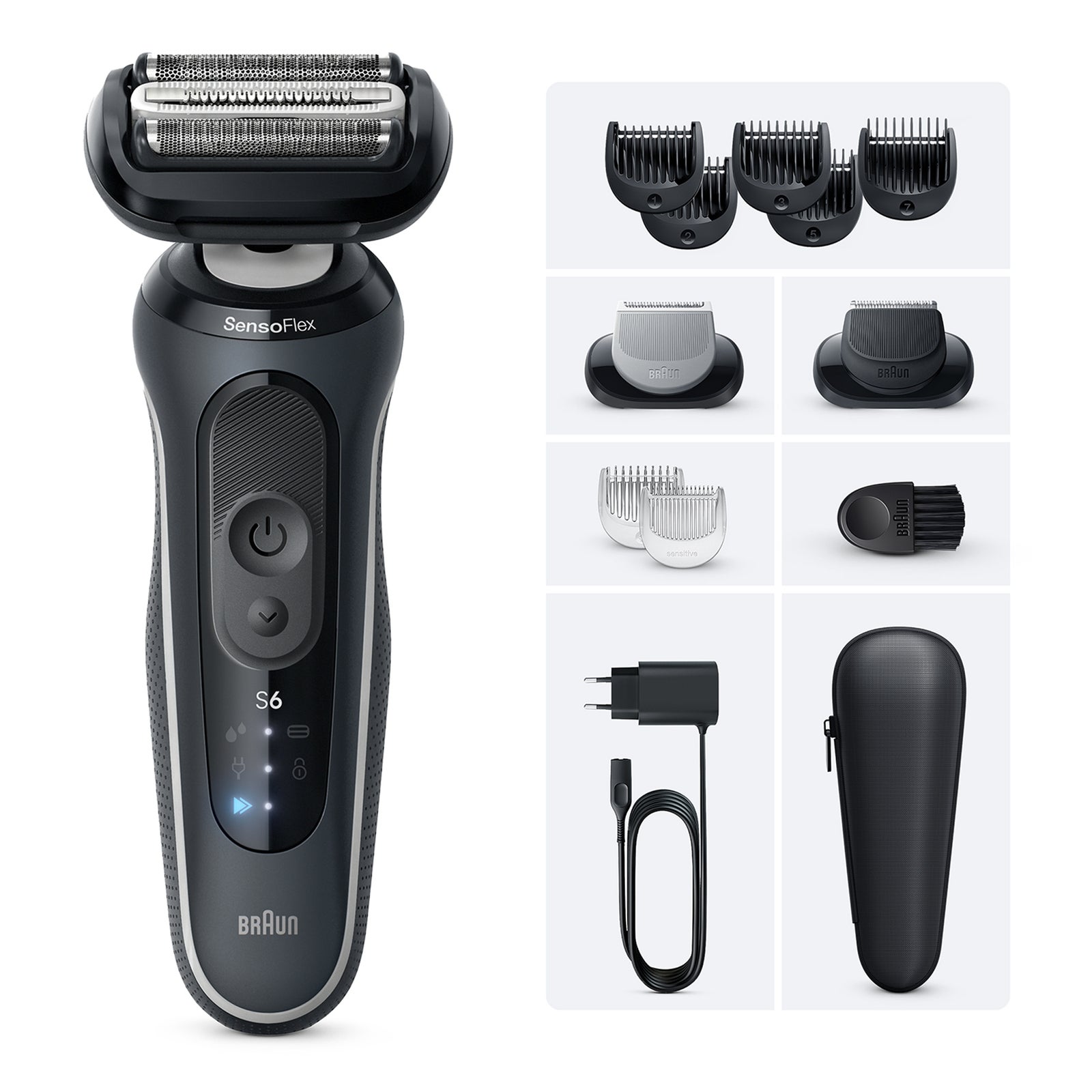 Braun Series 6 Rasierer 62-G1650s +2 Aufsätze: retailer-supplied image