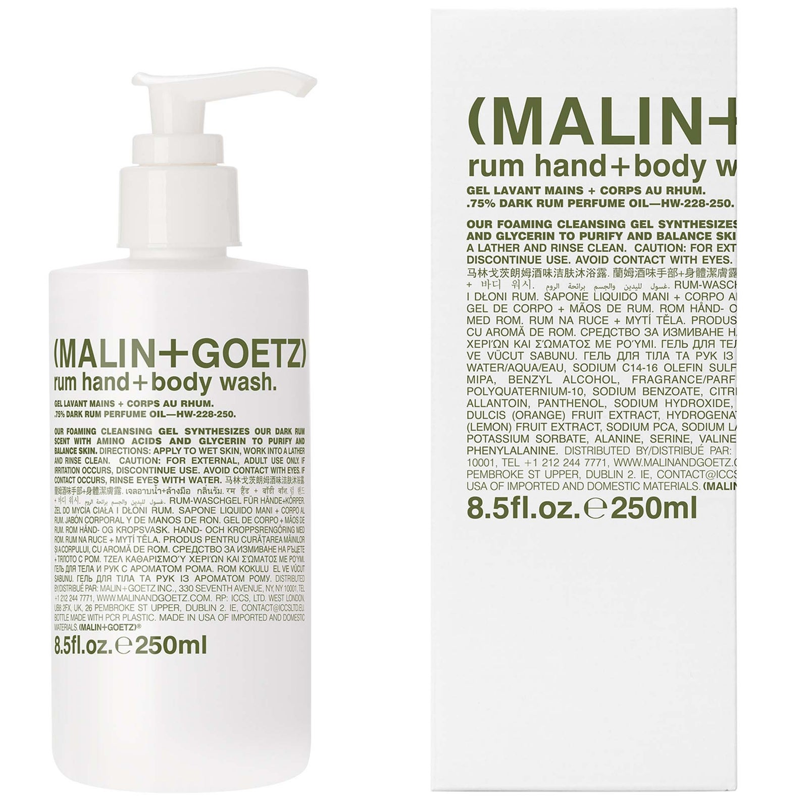 Malin & Goetz Rum Hand + Body Wash 250ml