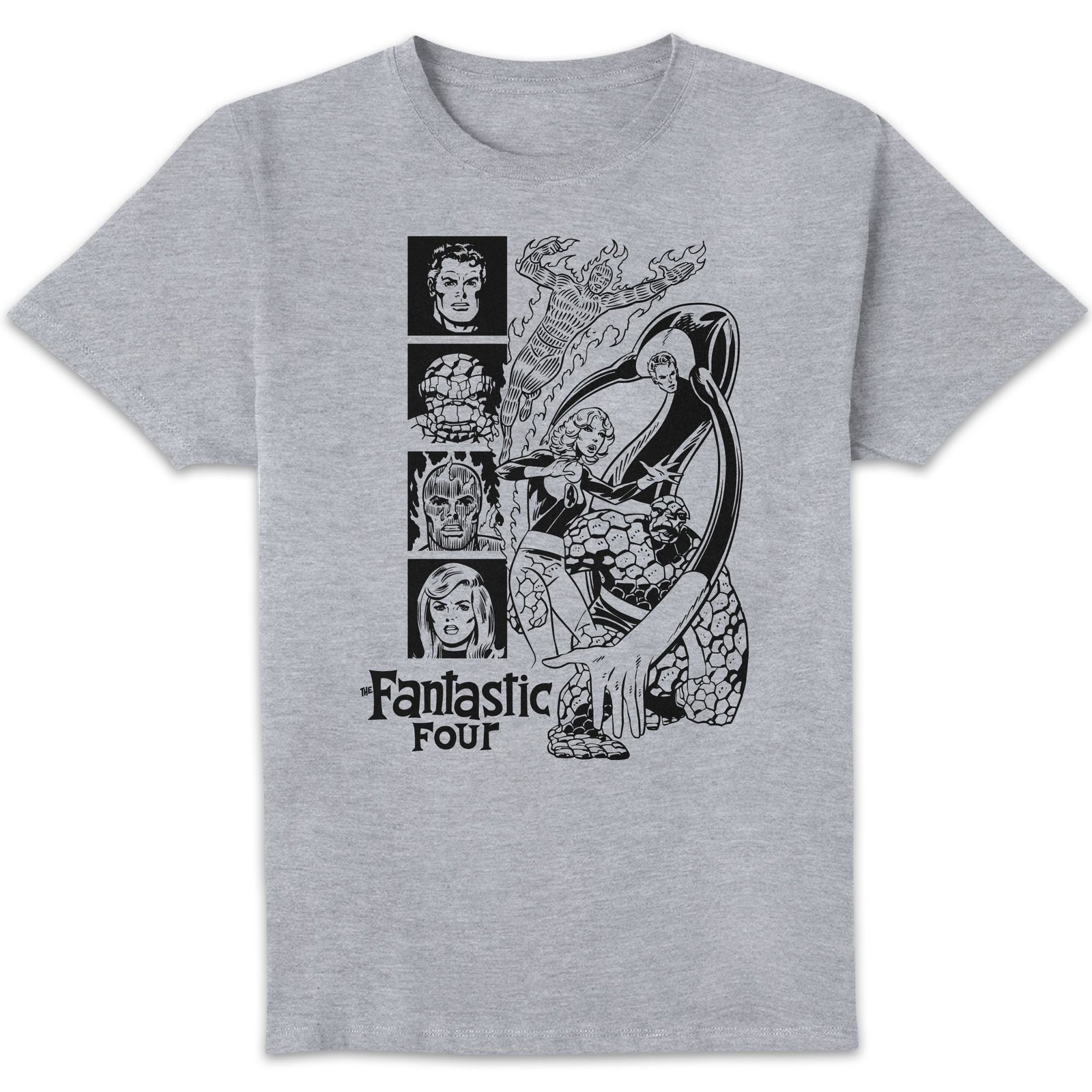 Marvel Fantastic Four Character Looks Unisex T-Shirt - Grey - 5XL