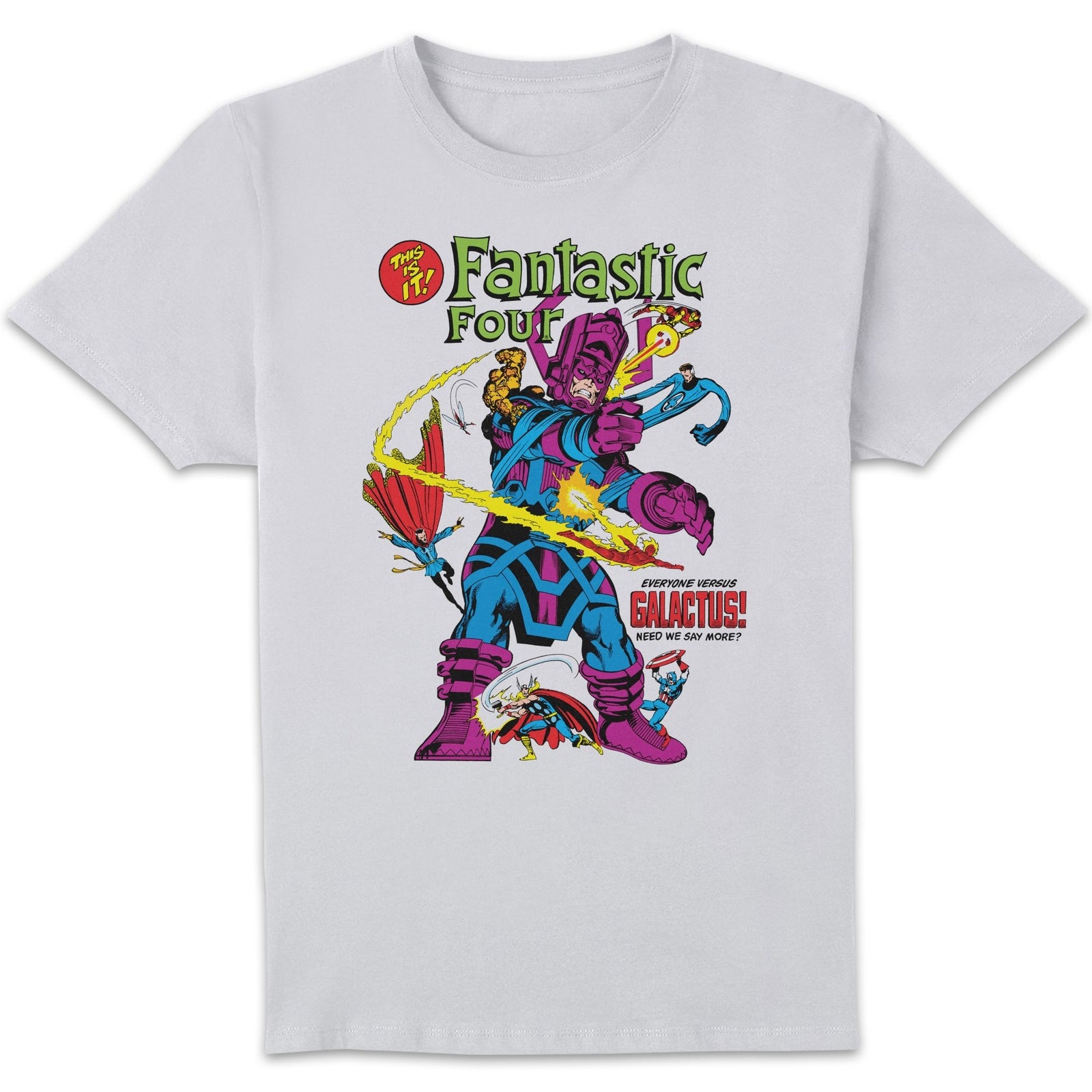 Marvel Fantastic Four Everyone Vs Galactus Unisex T-Shirt - White - S