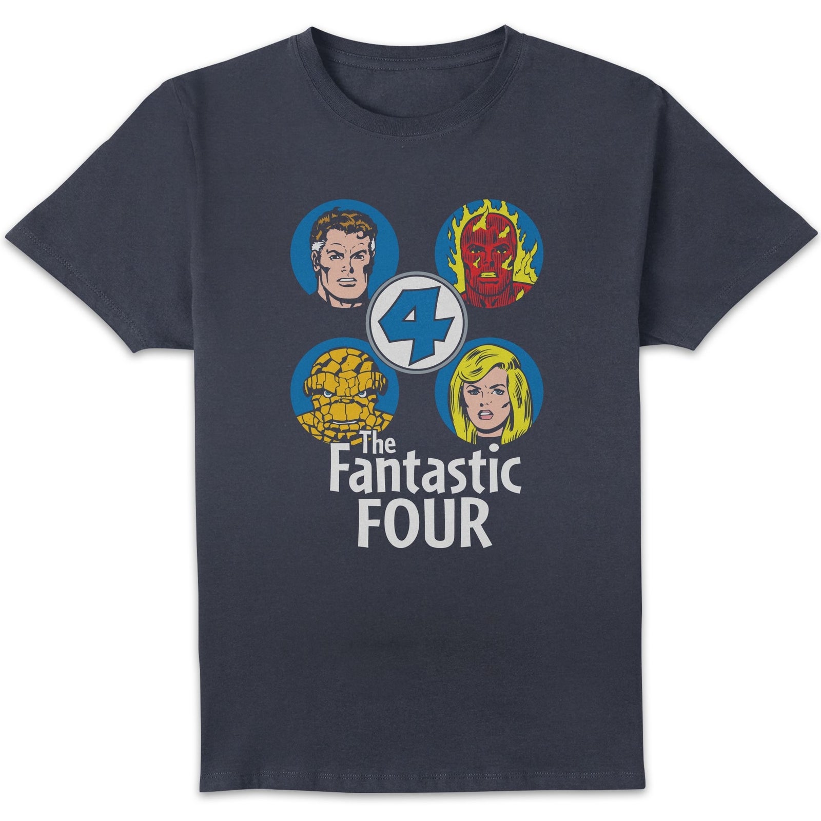 Marvel Fantastic Four Team Headshots Unisexe T-shirt - Bleu Bleu Marine