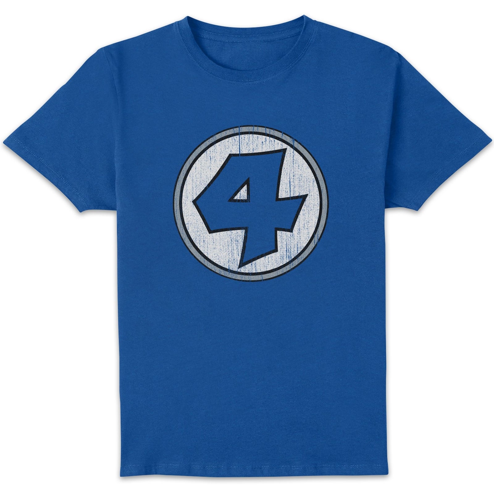 Marvel Fantastic Four Distressed Retro Logo Unisex T-Shirt - Blue - XXL