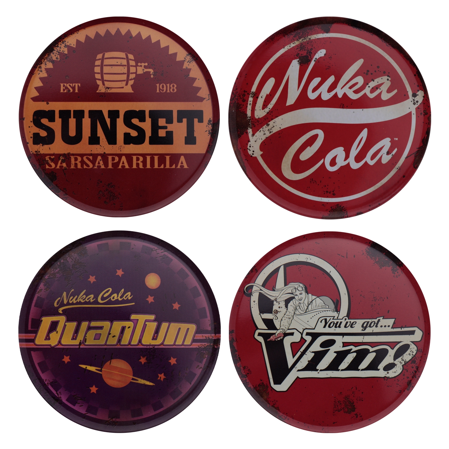Fallout Set of Four Metal Drinks Coasters