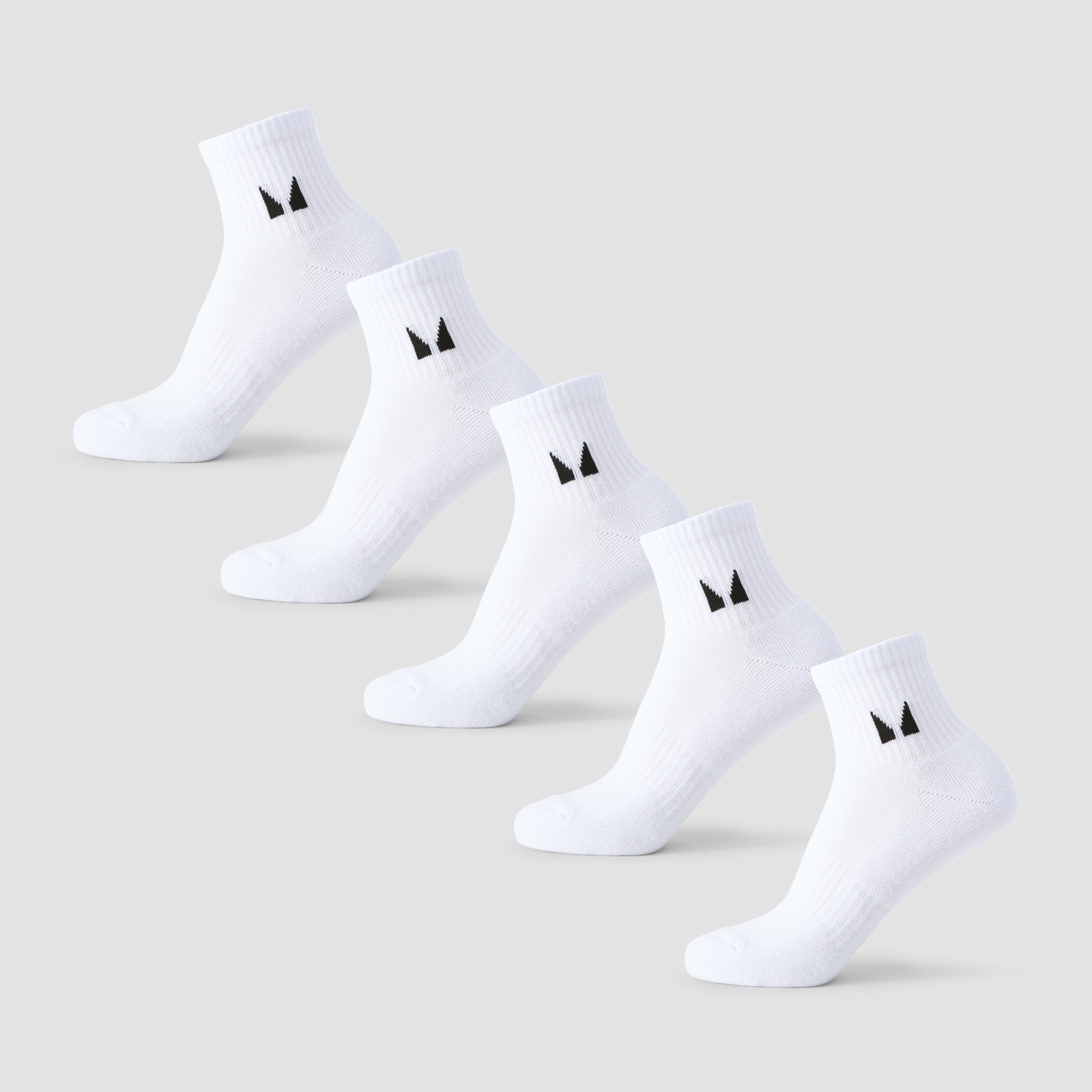 5059883503387 - MP Unisex Ankle Socks (5 Pack) - White - UK 12-14