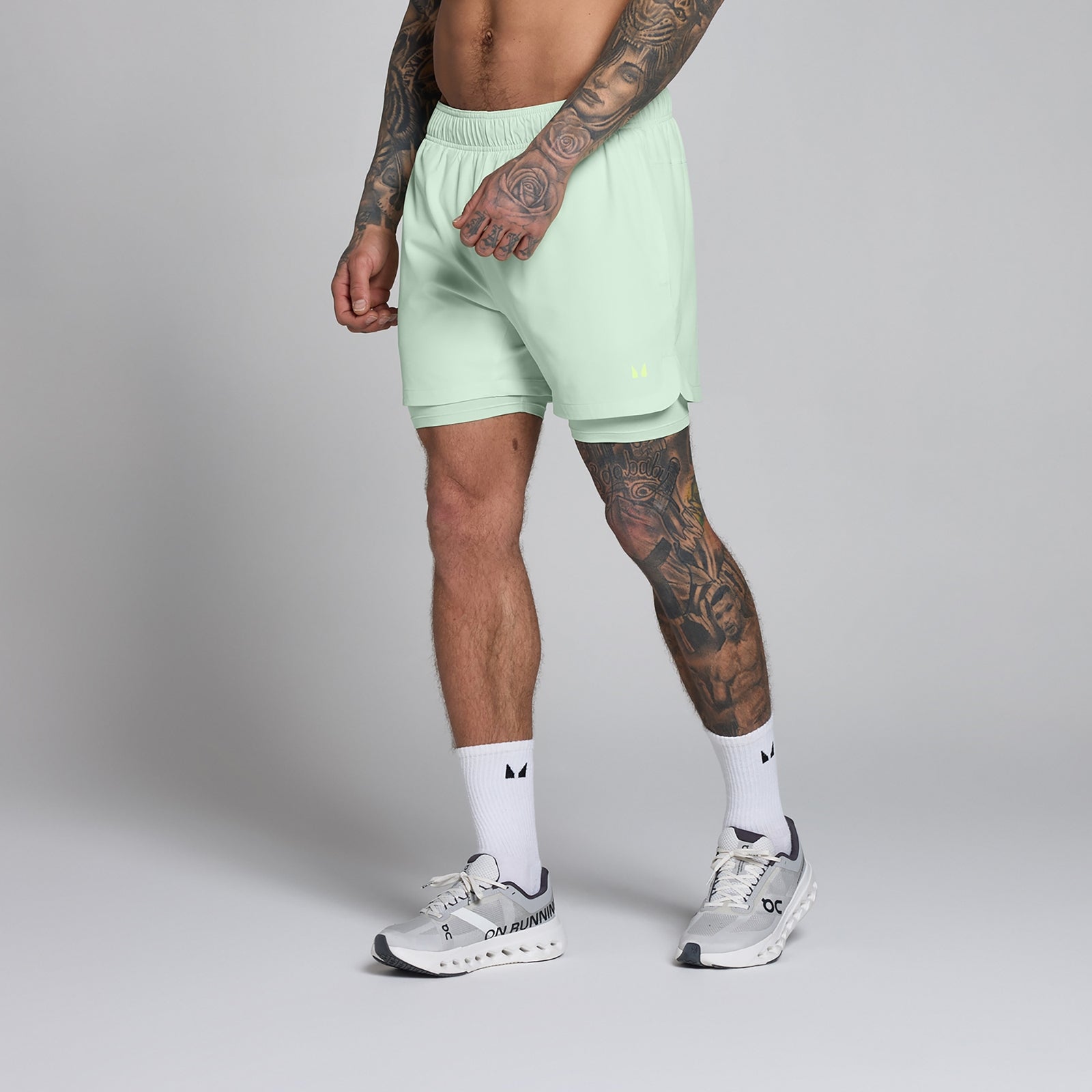 Pantaloncini MP uomo Training 5  2 in 1 tessuto - Lime chiaro - XS
