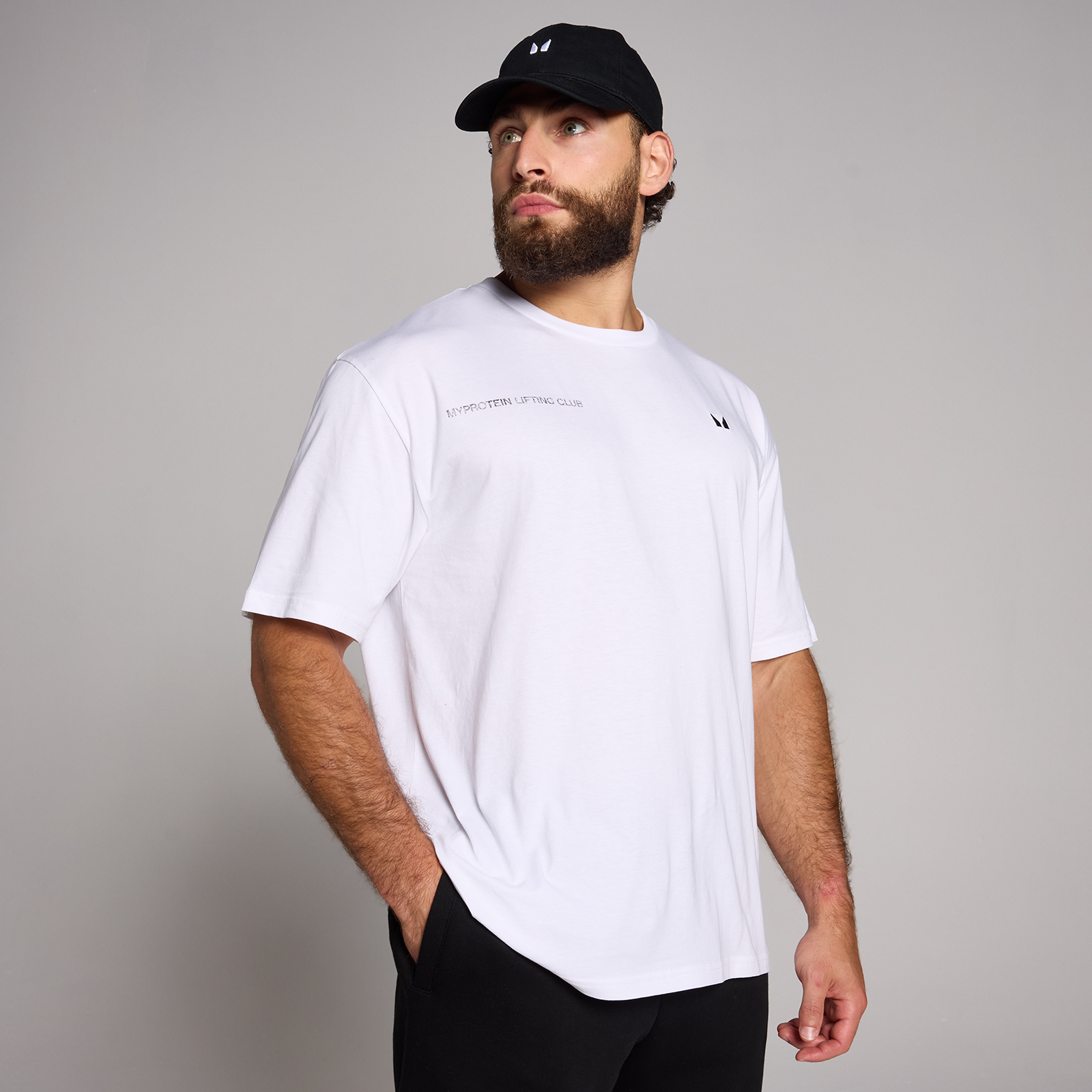 5059883510958 - MP Mens Origin Lift Club Oversized Graphic T-Shirt - White - L