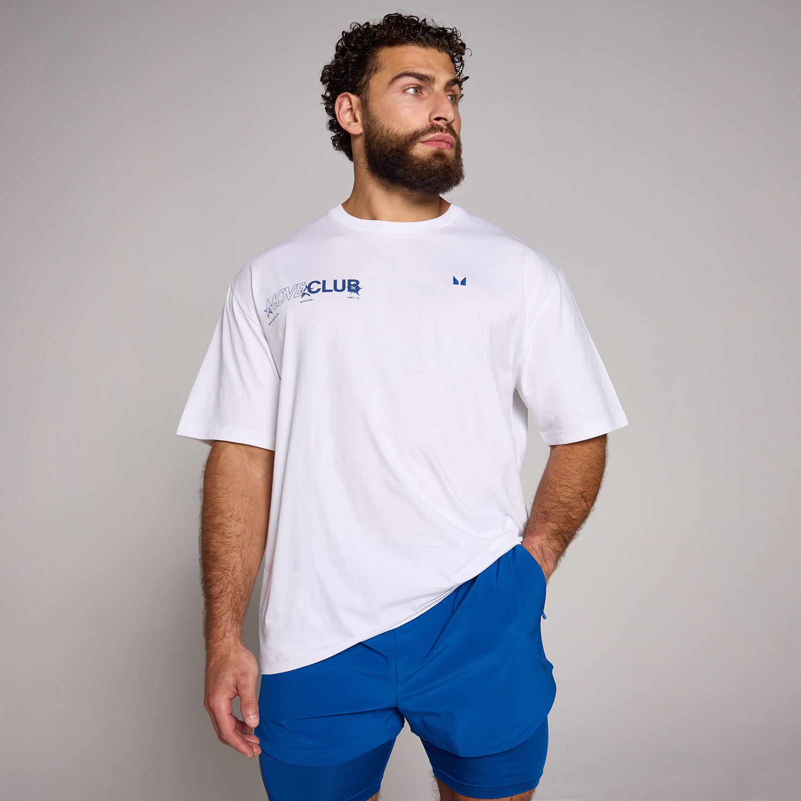 5059883511047 - MP Mens Tempo Hybrid Oversized Graphic T-Shirt - White - XXL