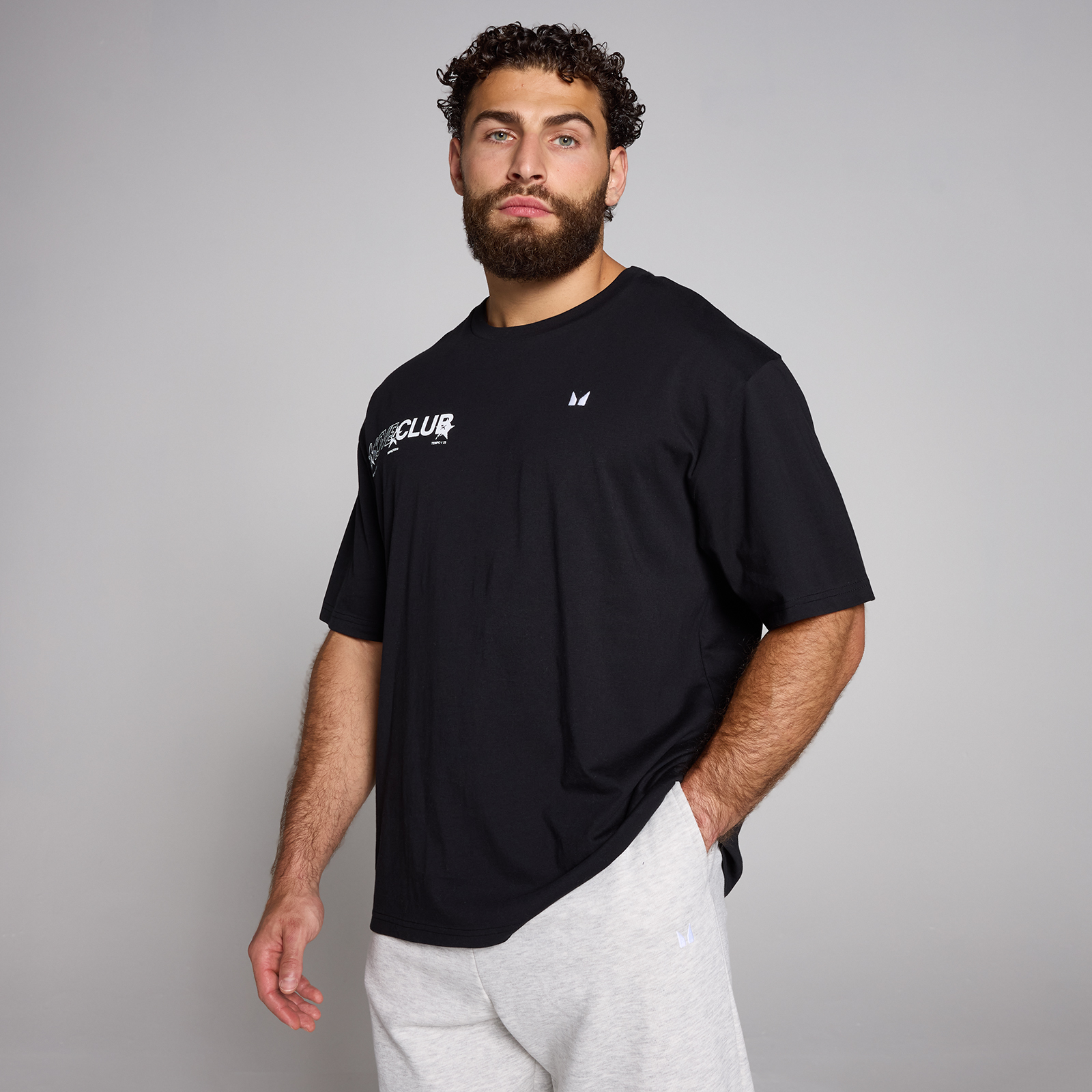 5059883511078 - MP Mens Tempo Hybrid Oversized Graphic T-Shirt - Black - S
