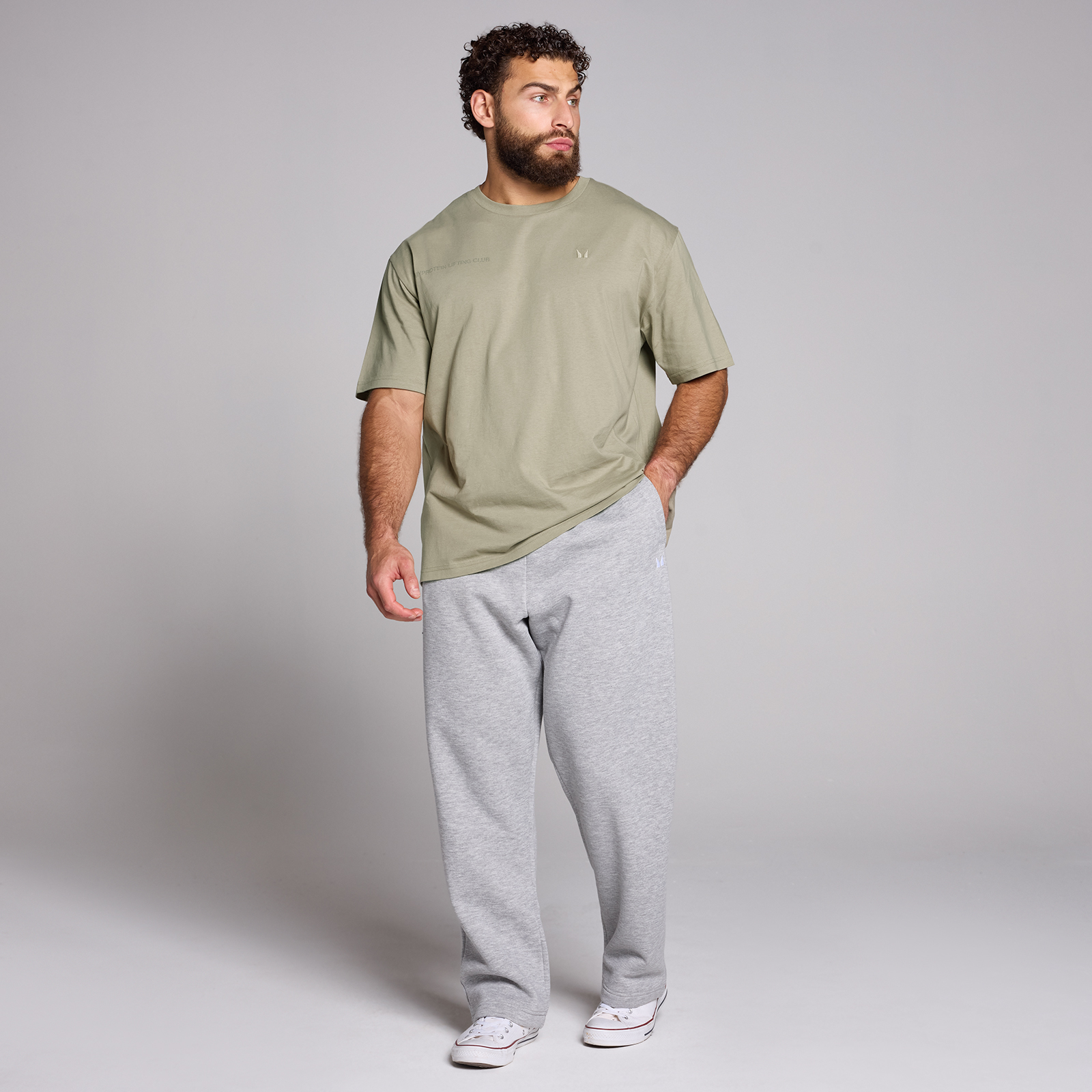 5059883511139 - MP Mens Origin MPGYM Oversized Graphic T-Shirt - Deep Sage - XS