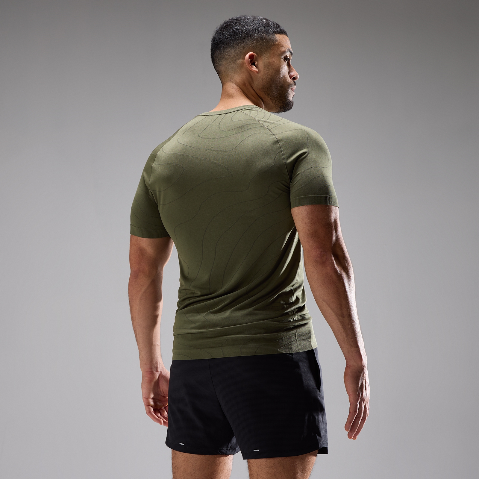 MP Herren Velocity Ultra Muscle Fit Nahtlos T-Shirt - Staubig Olivgrün - L