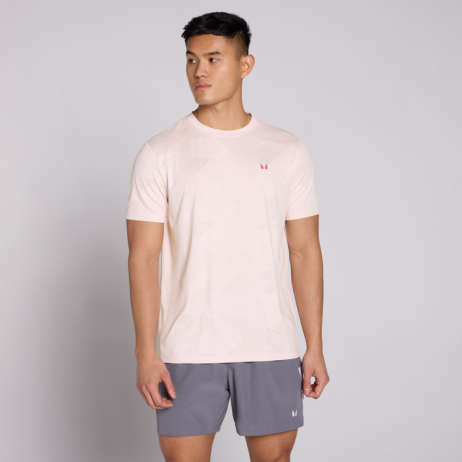 MP Herre Active Training Pillar Grafisk T-Shirt - Chalk Pink - XL