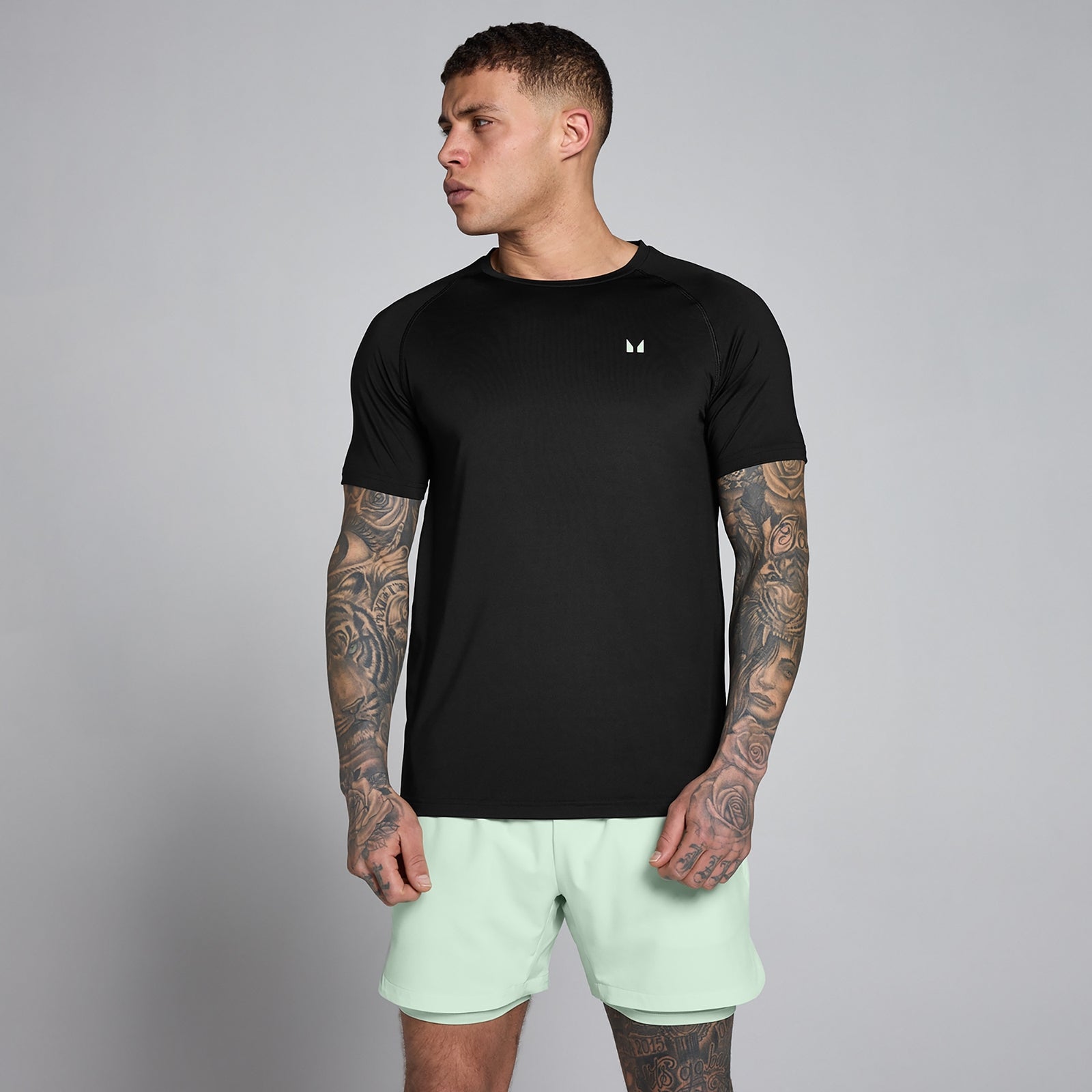 T-shirt training MP uomo - Nero/lime tenue - XS