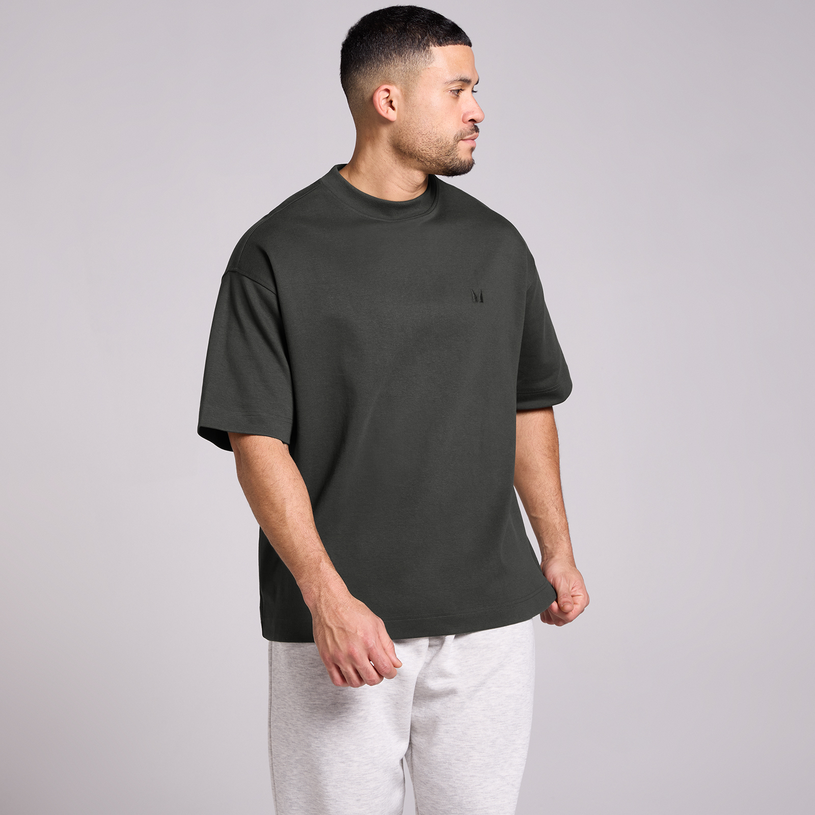 T-shirt oversize in cotone MP uomo - Nero slavato - XXXL