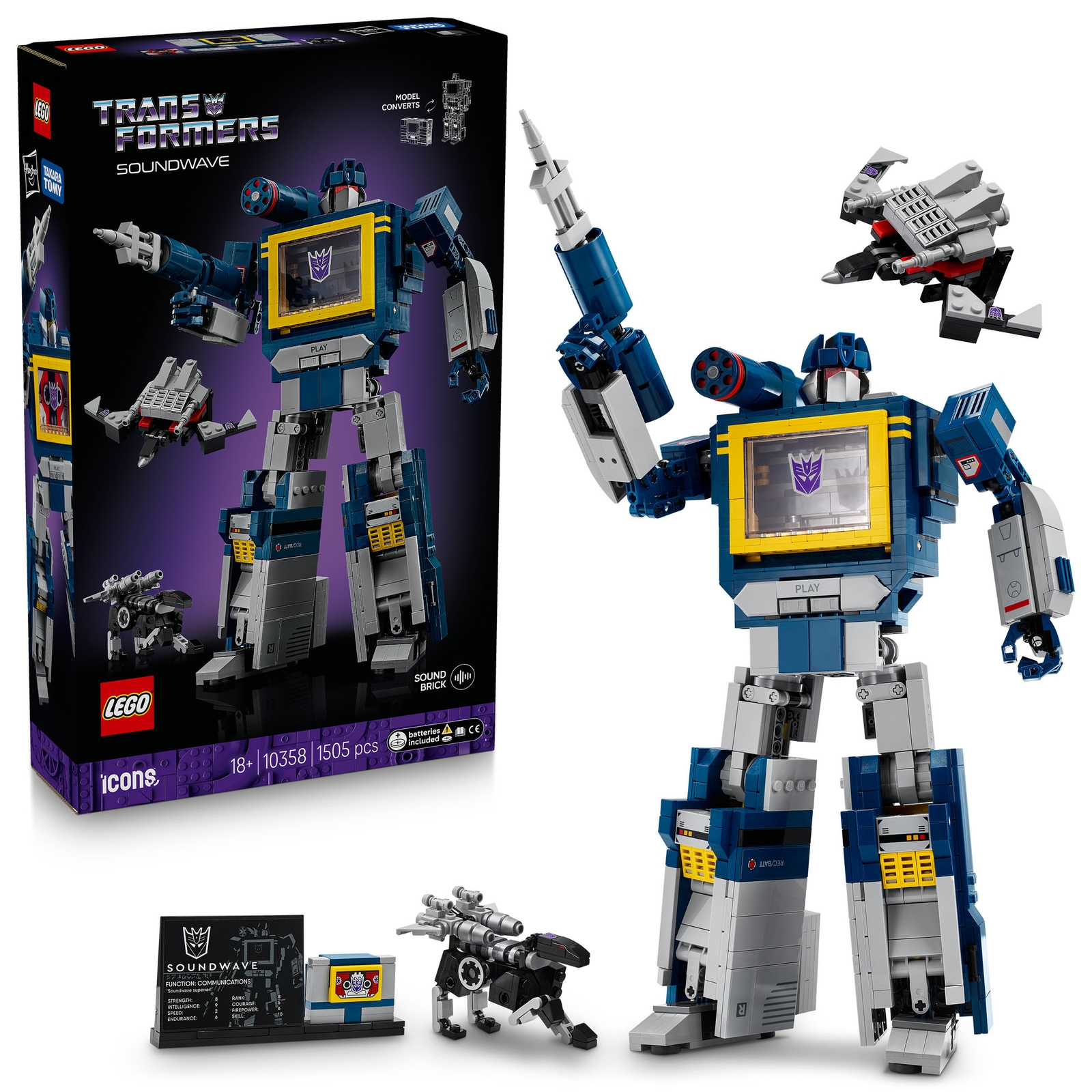 Image of LEGO® Icons Transformers: Soundwave Model Kit Building Set for Adults 10358