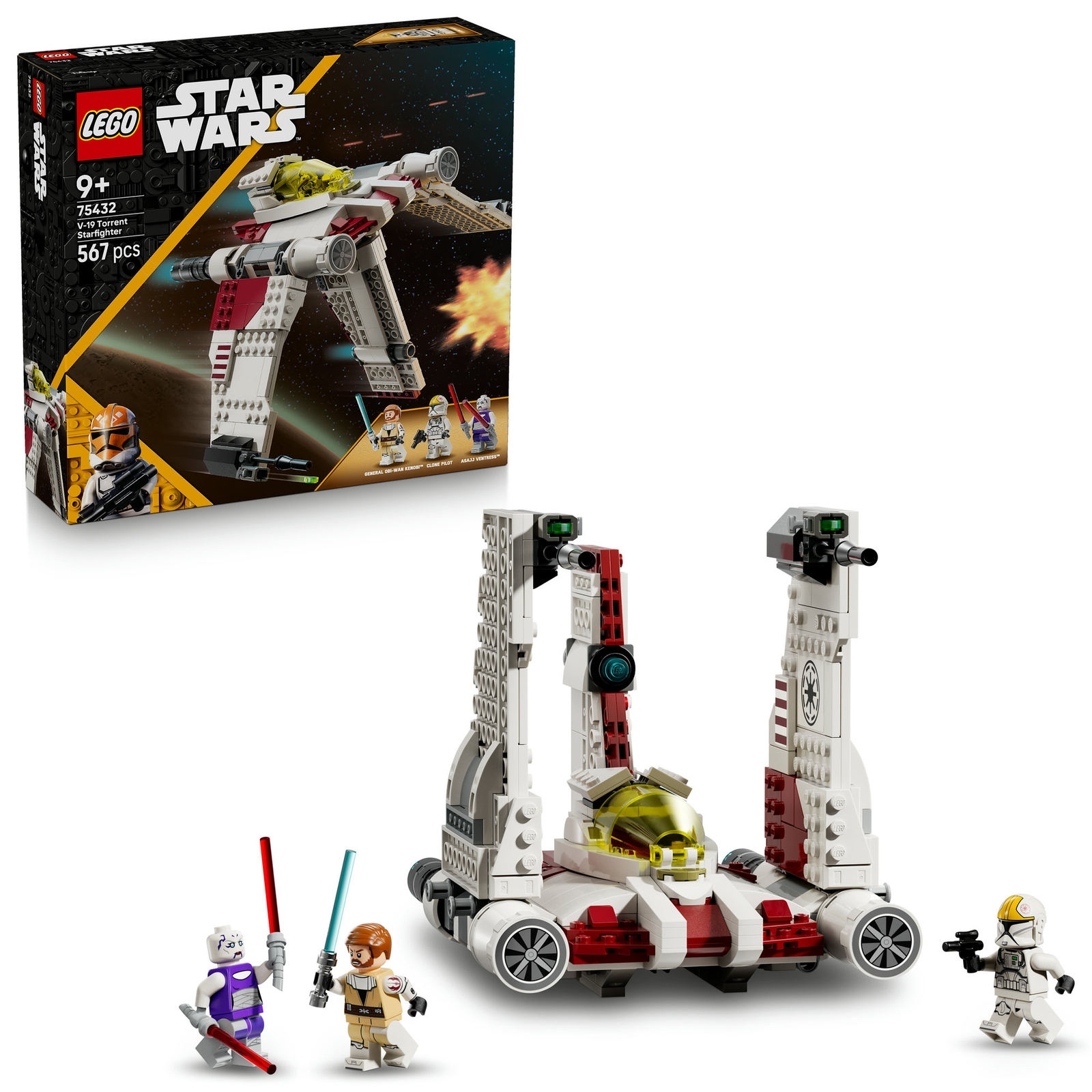 Image of LEGO Star Wars: The Clone Wars V-19 Torrent Starfighter 75432