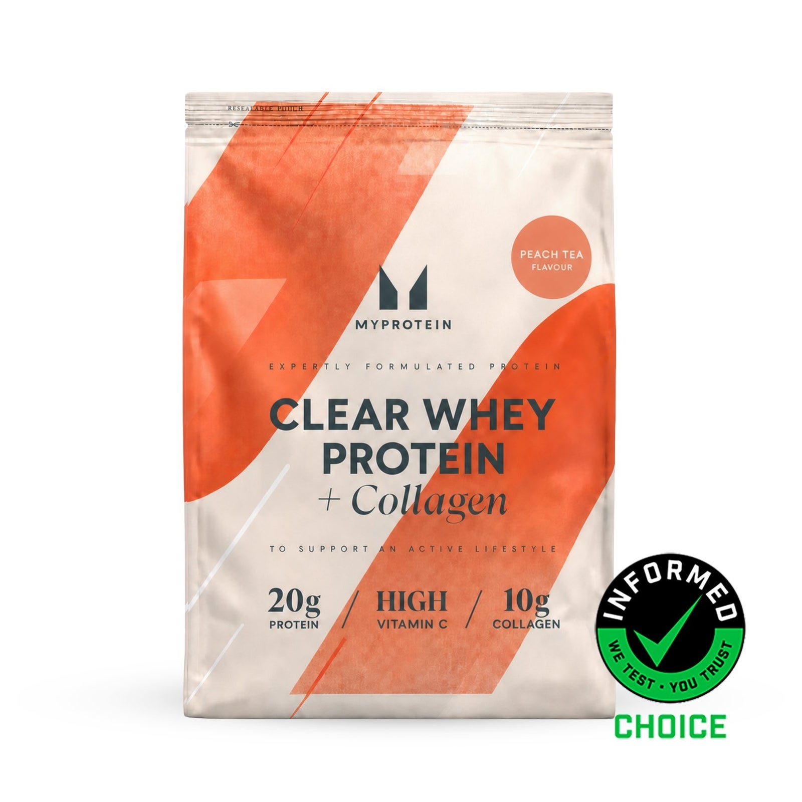 Clear Whey Protein + Collagen - 1KG - 40servings - Peach Tea