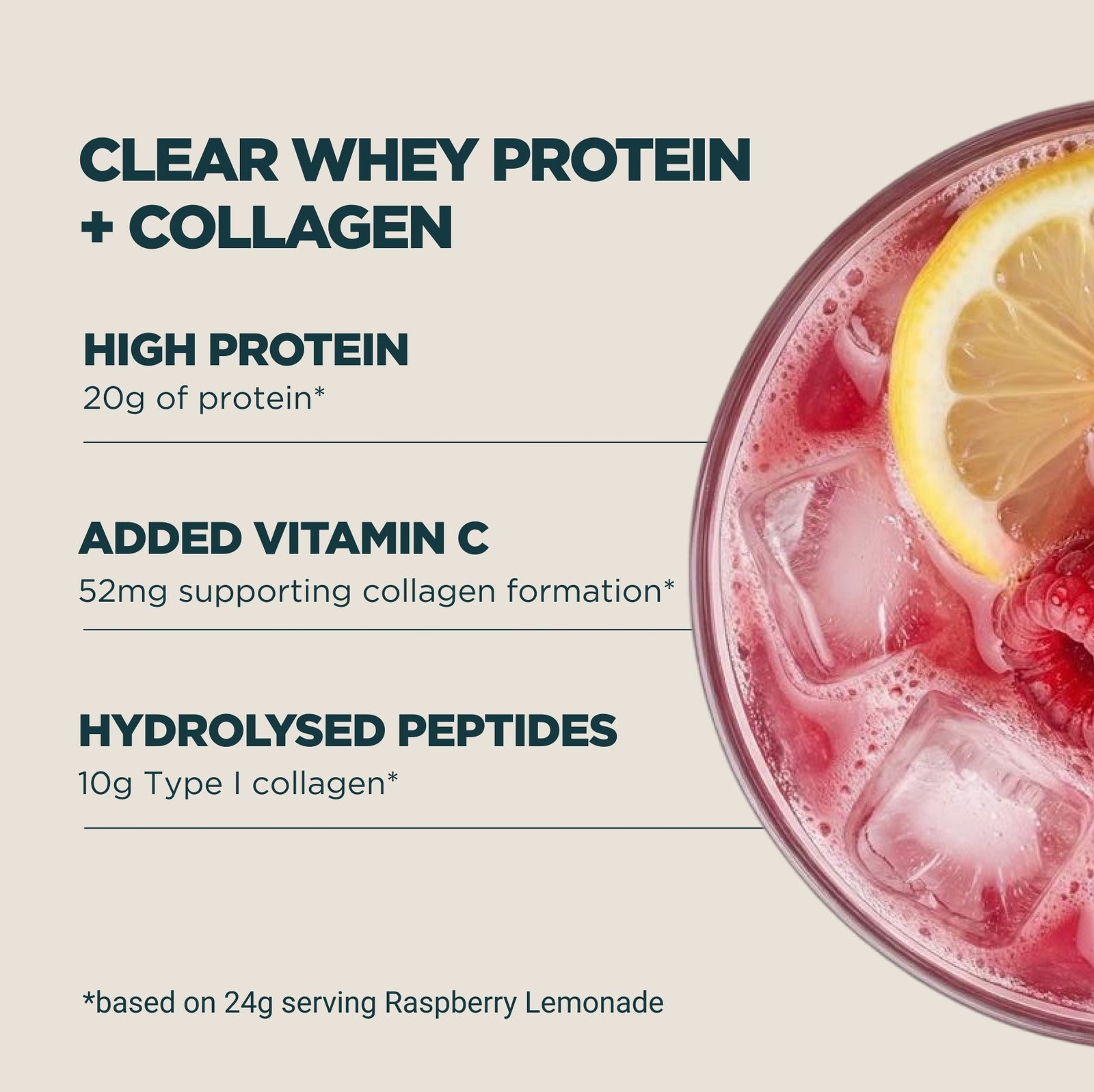Myprotein Clear Whey Protein + Collagen - 500g - 20servings - Raspberry Lemonade