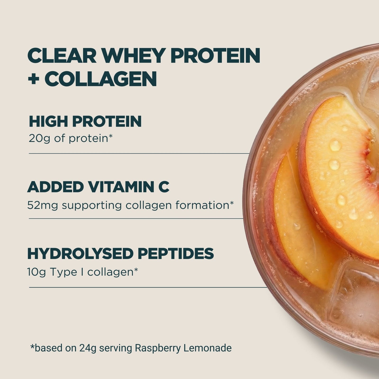 Myprotein Clear Whey Protein + Collagen - 500g - 20servings - Peach Tea