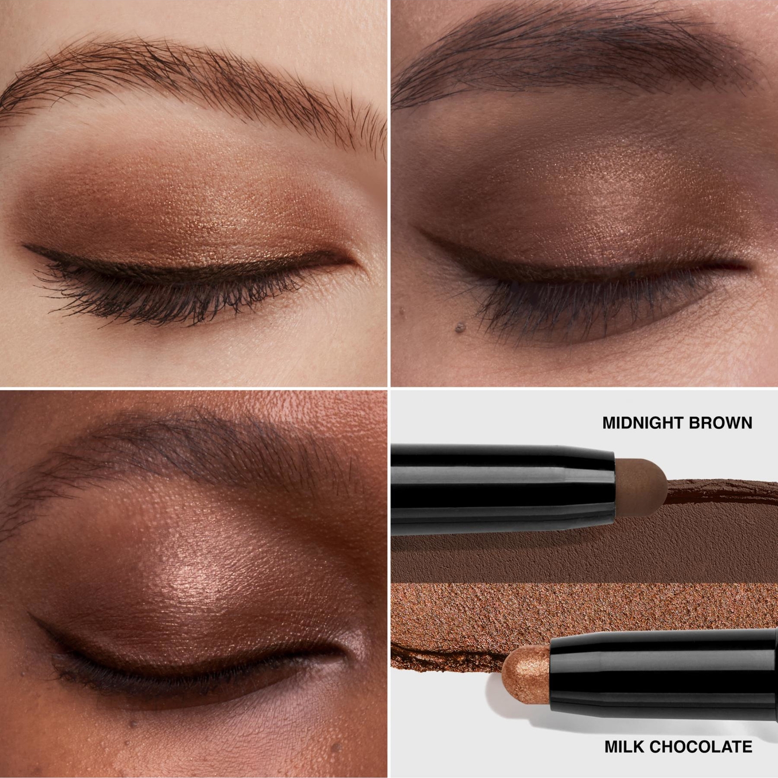 Thumbnail - Bobbi Brown - Dual-Ended Long-Wear Cream Shadow Stick (Various Shades) - Milk Chocolate / Midnight Brown