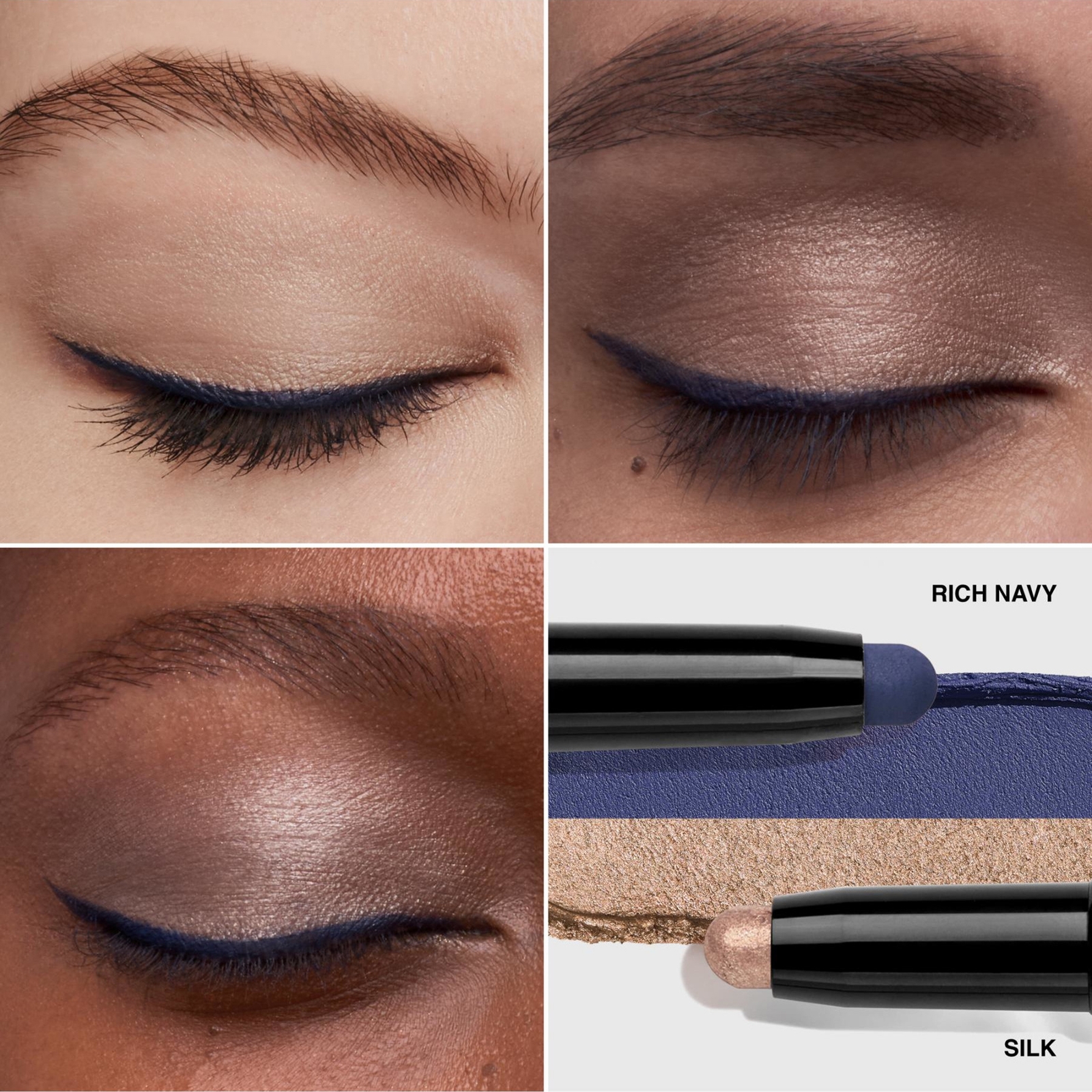 Thumbnail - Bobbi Brown - Dual-Ended Long-Wear Cream Shadow Stick (Various Shades) - Silk / Rich Navy